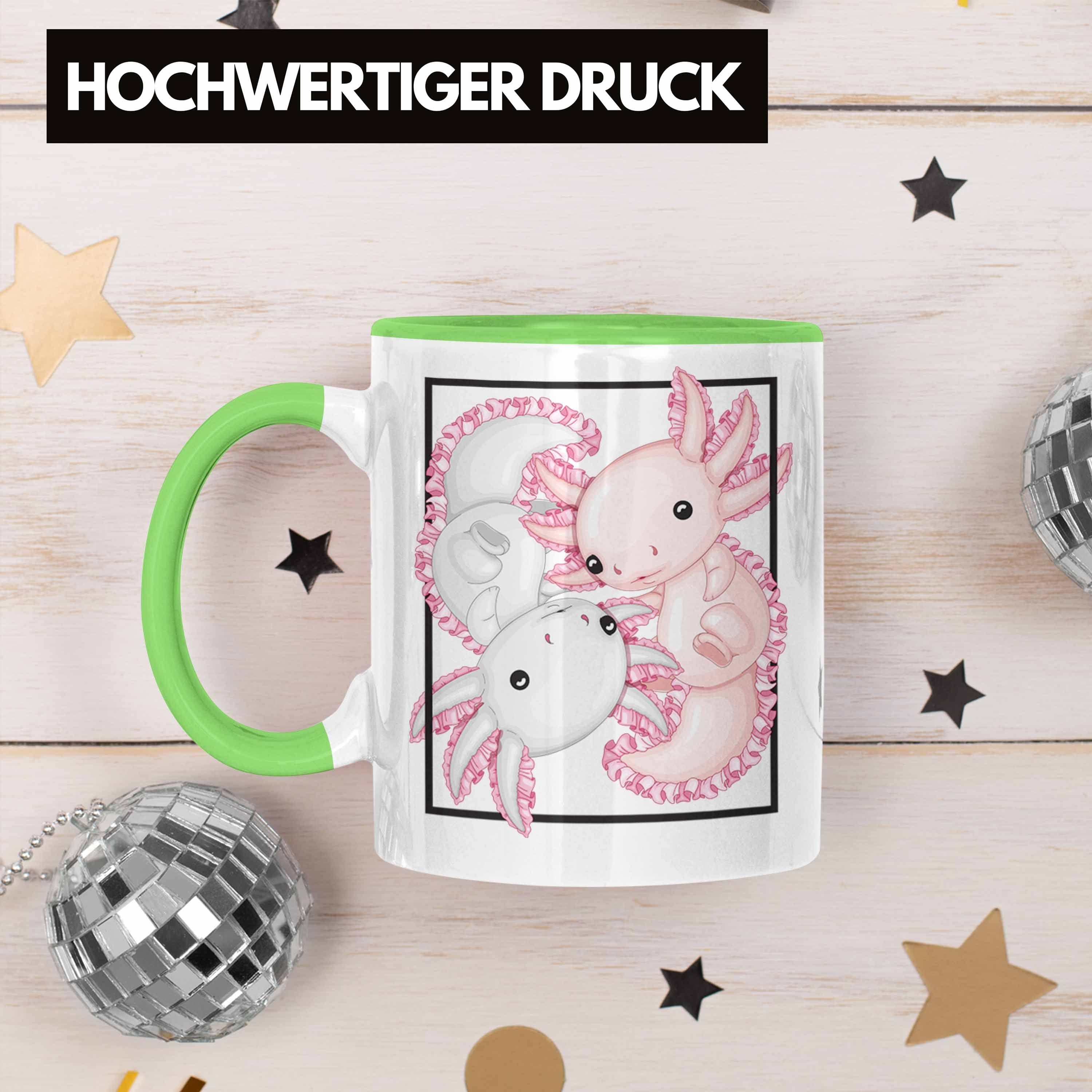Geschenk Tasse Grün Geschenkidee Tasse Schwanzlurch Trendation Besitzer Axolotl