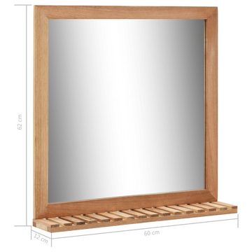 vidaXL Spiegel Badezimmerspiegel 60×12×62 cm Walnuss Massivholz