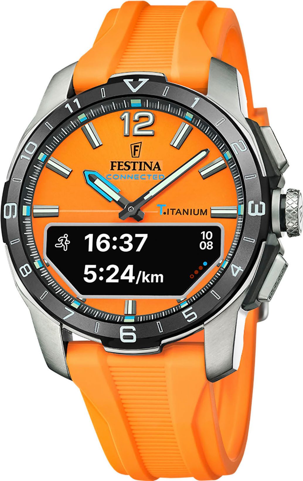 Festina Connected D Smartwatch, Quarzuhr, Armbanduhr, Herrenuhr, Schrittzähler, Weltzeit, Stoppfunkt.