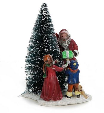 Bubble-Store Weihnachtsfigur Weihnachtsdekoration (2 Kinder mit Wunschzettel), Weihnachtsmann mit Geschenken