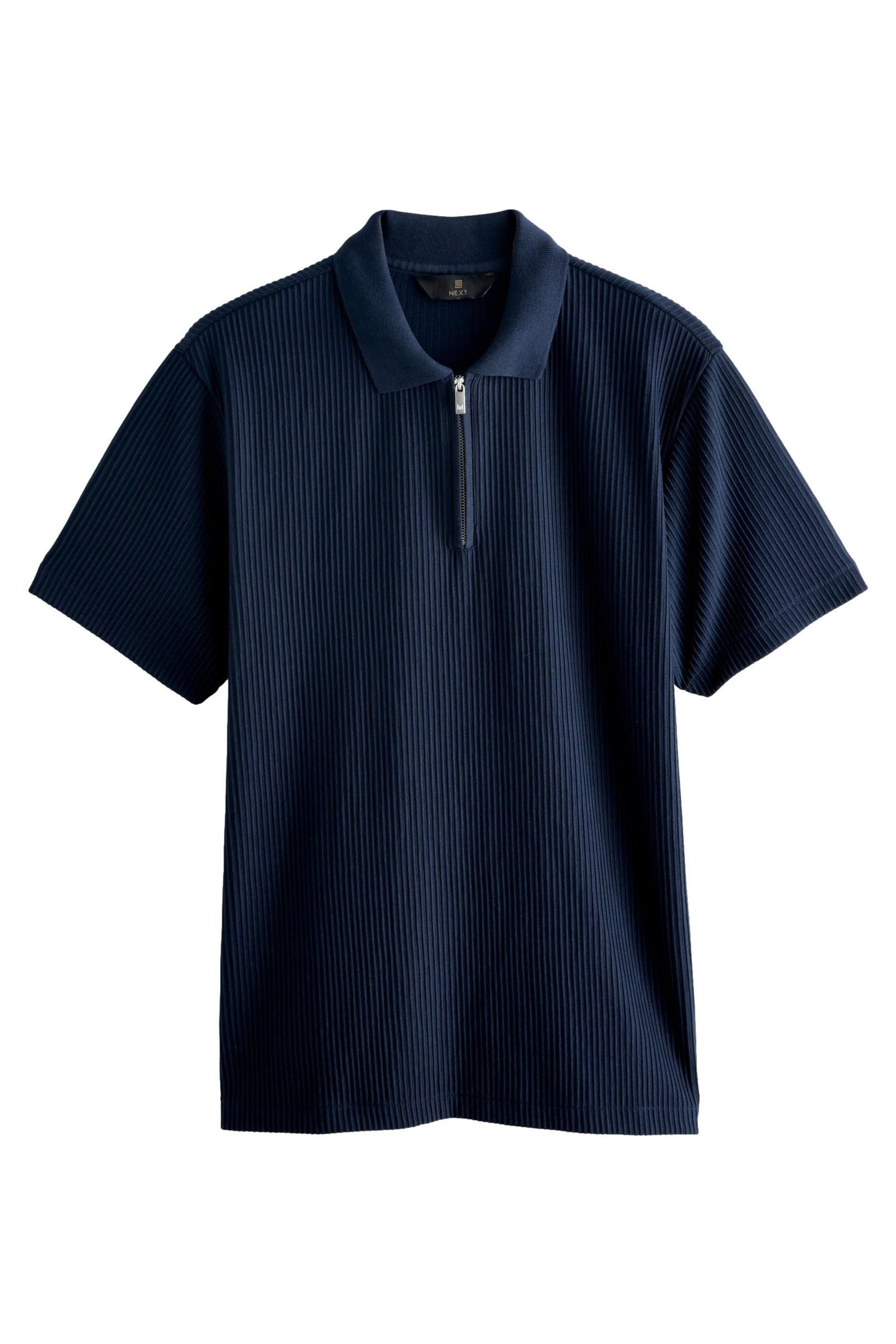 Poloshirt Strukturiertes, smartes Poloshirt mit RV-Kragen