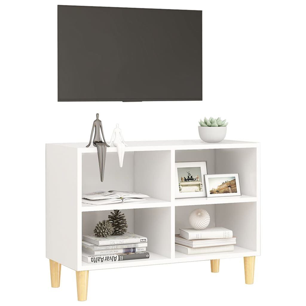 69,5x30x50 (1-St) cm TV-Schrank mit Massivholz-Beinen Weiß TV-Schrank vidaXL