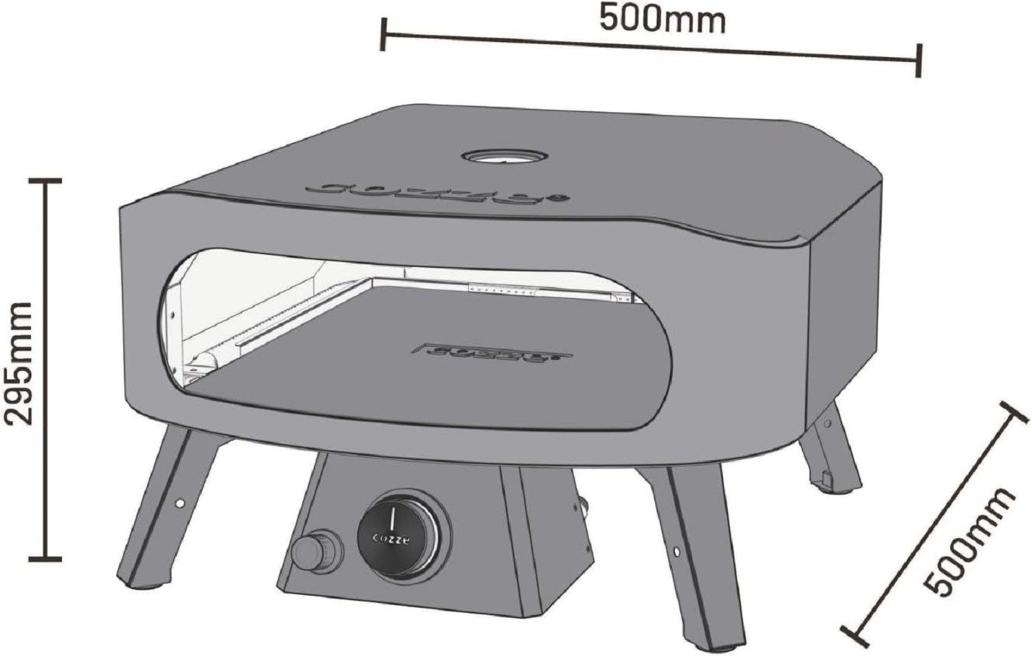 COZZE Elektrogrill COZZE Mini Pizzaofen Classic Gas 13 Zoll Tisch Pizzaofen