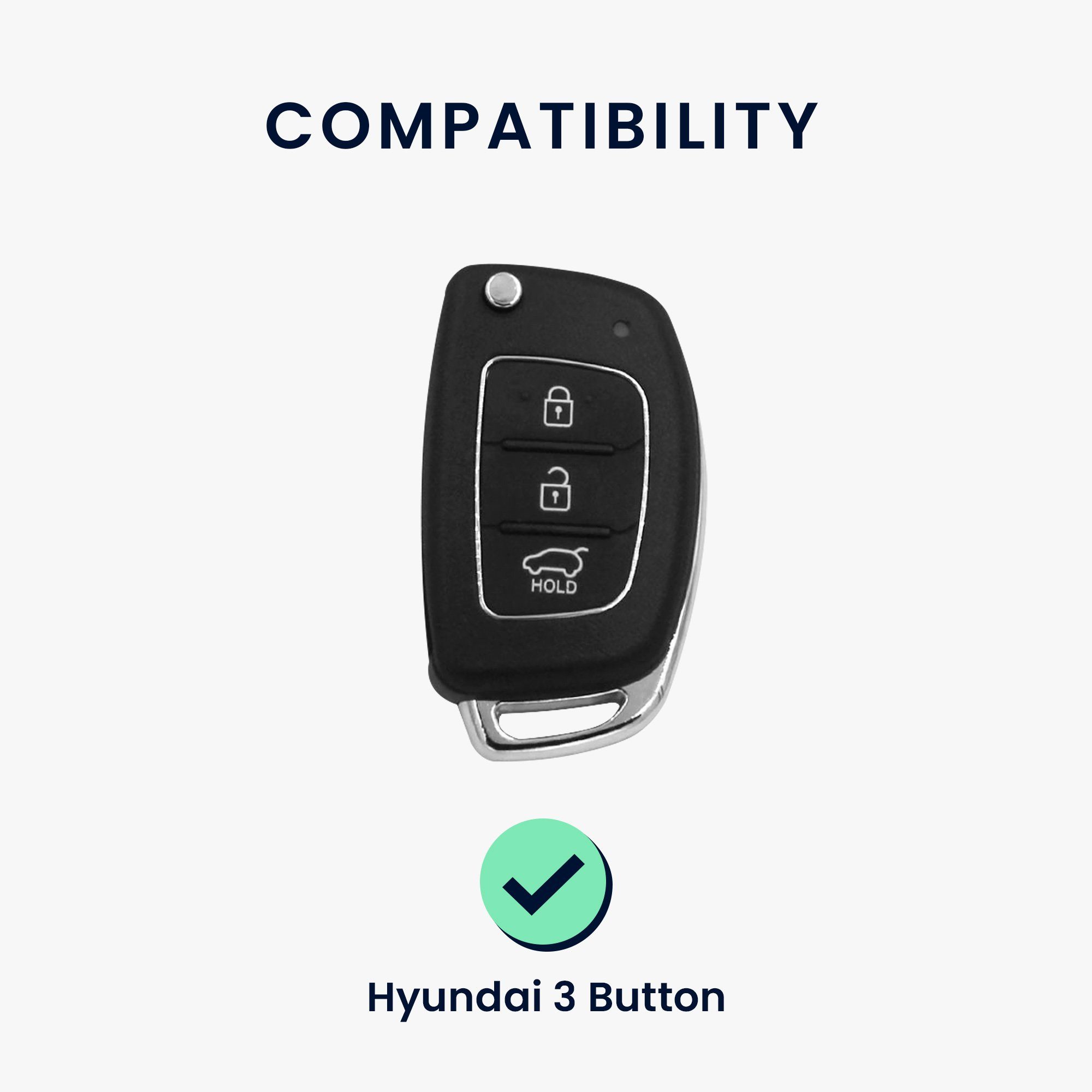 Case 3-Tasten Klapp, Silikon Autoschlüssel Hyundai für Cover Schlüssel Schlüsselhülle Autoschlüssel kwmobile Schlüsseltasche Hülle
