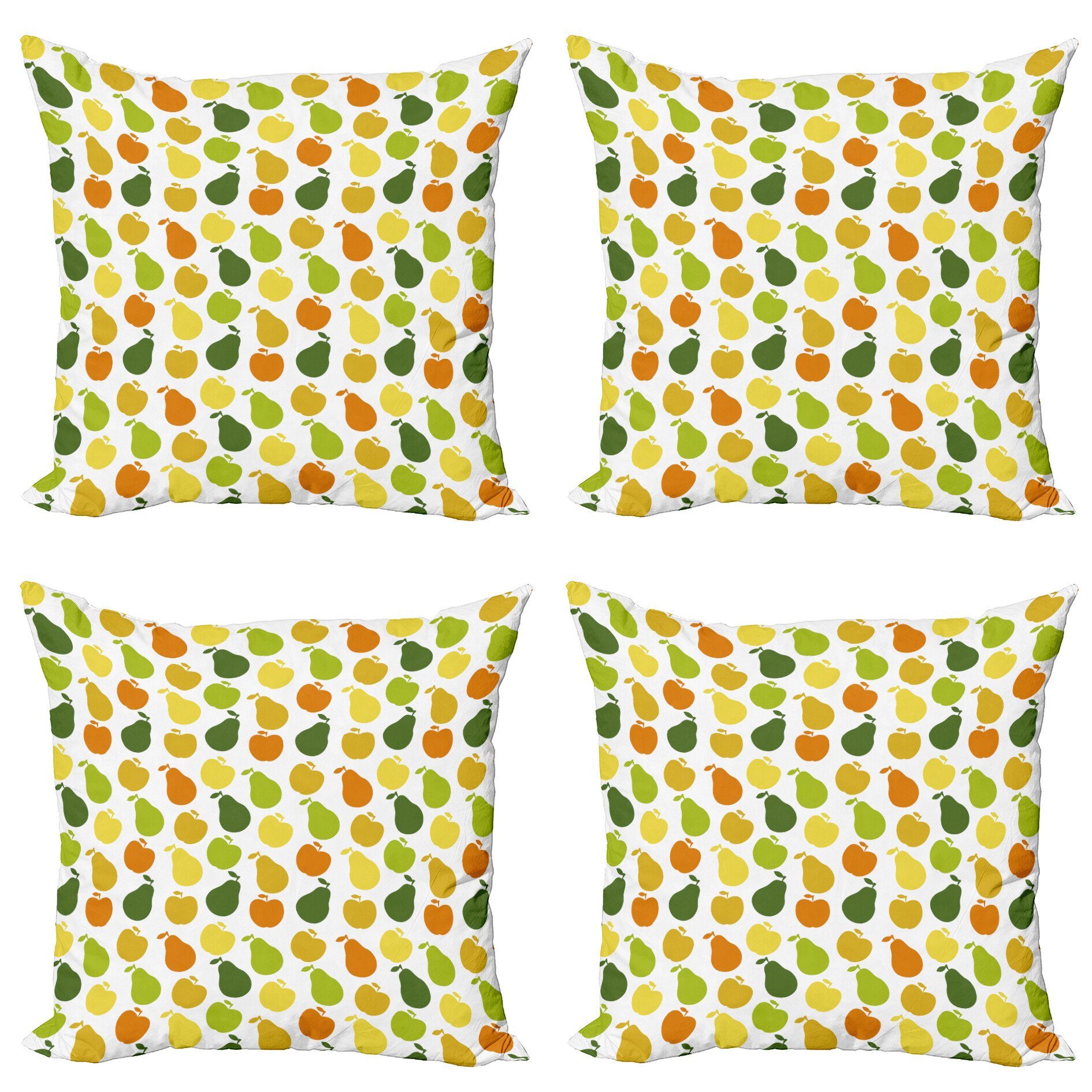 Kissenbezüge Modern Accent Doppelseitiger Digitaldruck, Abakuhaus (4 Stück), Früchte Apple-Birnen Frisch Garten