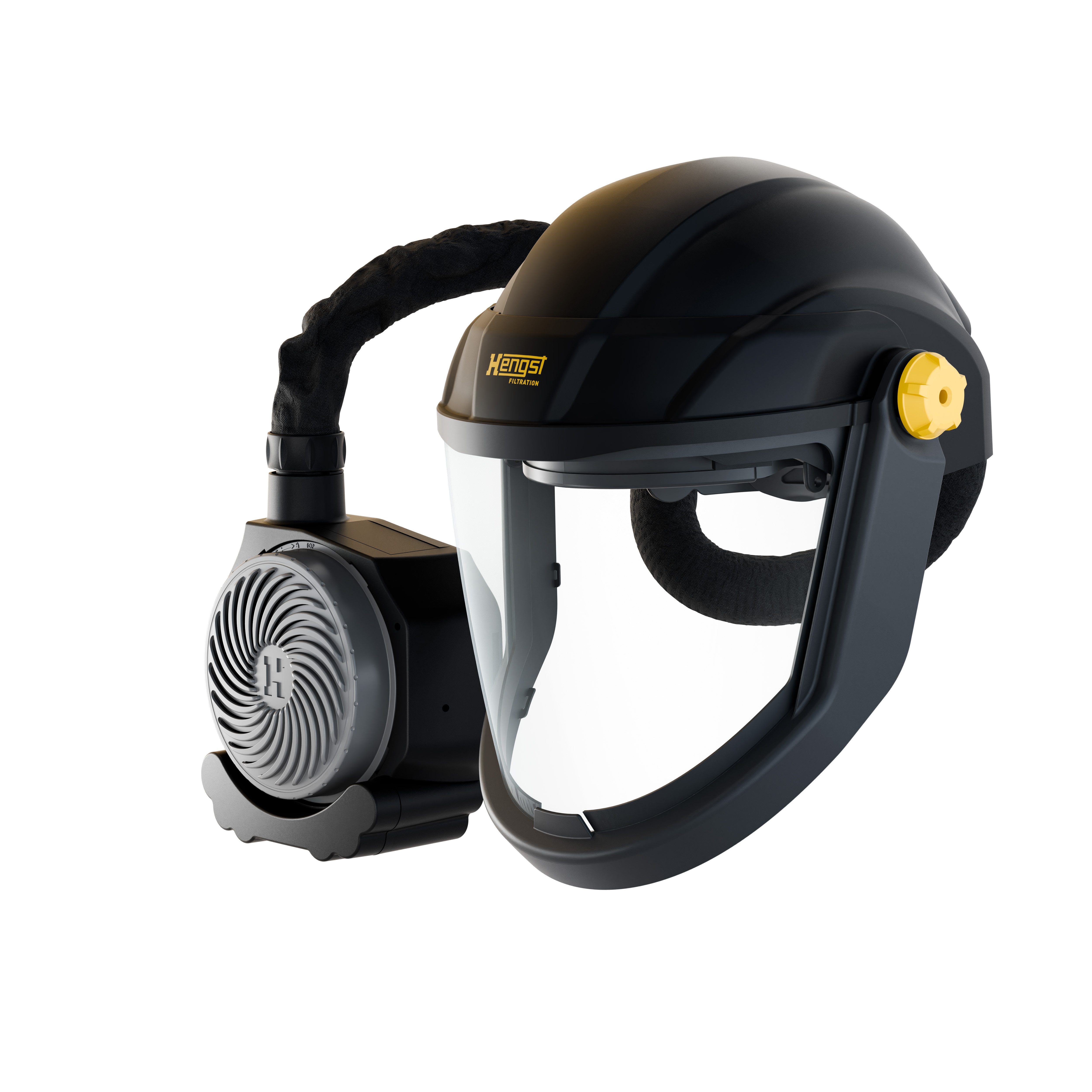 Hengst BV Atemschutz-Vollmaske Hengst PAPR F15.1.001 Gebläseatemschutzhelm mit Visier TH3, 1-St., Verstellbarer Schutzhelm nach EN 397