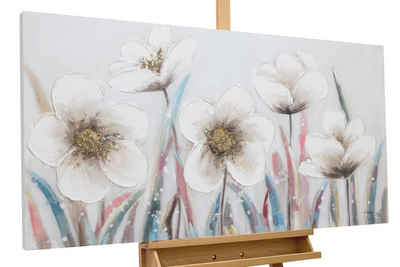KUNSTLOFT Gemälde Duft der Blumen 120x60 cm, Leinwandbild 100% HANDGEMALT Wandbild Wohnzimmer