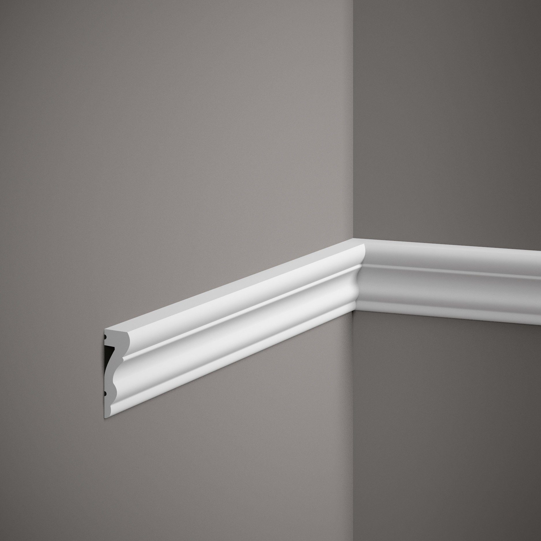Mardom Zierleiste Wandleiste MD314 Polyforce 17 x 52 x 2000 mm Weiß Deckenleiste Modern, Kleben, Polystyrol