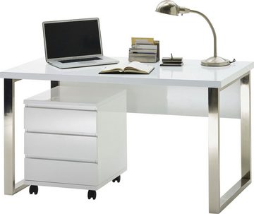 MCA furniture Schreibtisch Sydney, weiß Hochglanz, Breite 140 cm