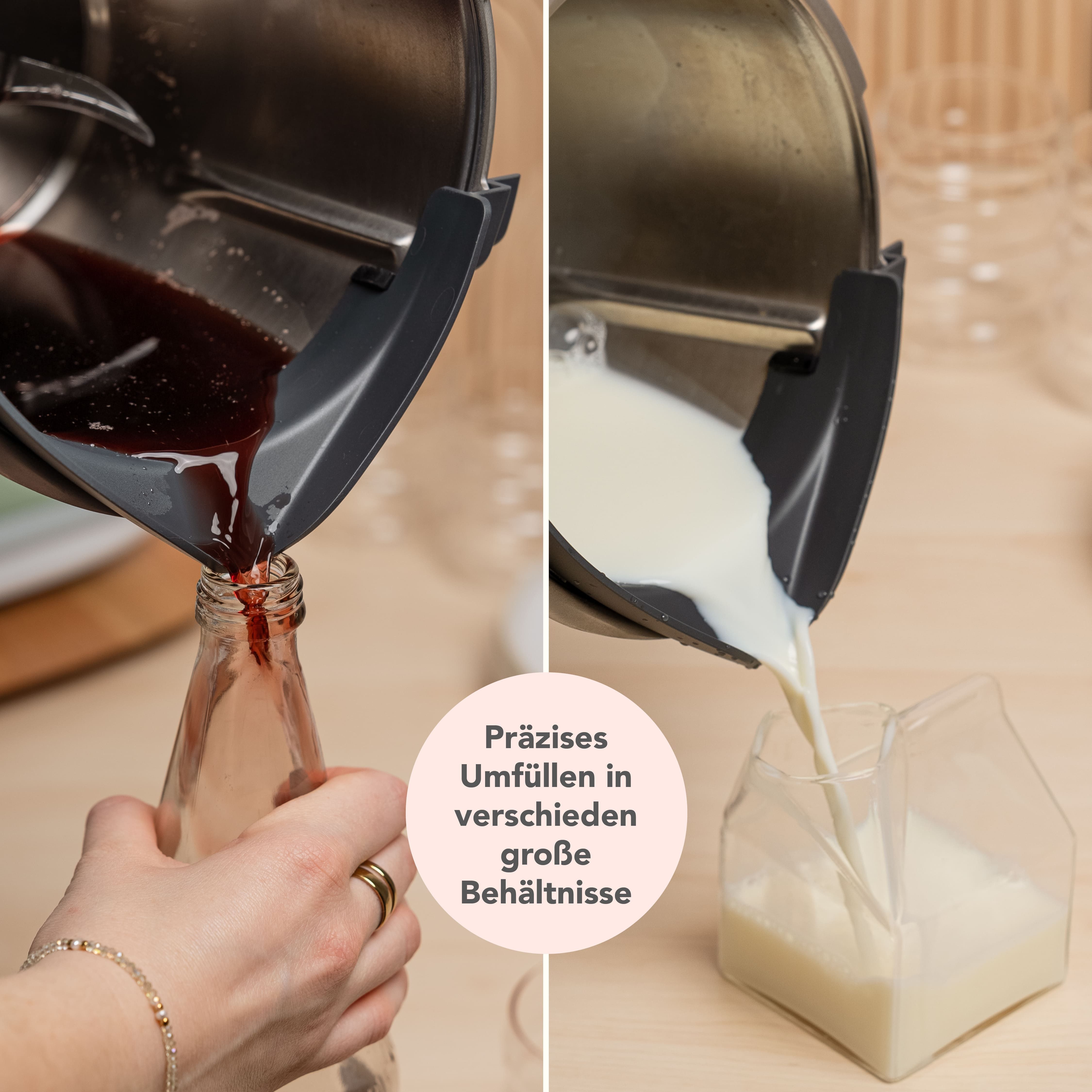 Wundermix Küchenmaschinen Zubehör-Set WunderFlow® Ausgießer für Thermomix, Zubehör für TM6, TM5, Aufgießhilfe für deinen Themomix Mixtopf