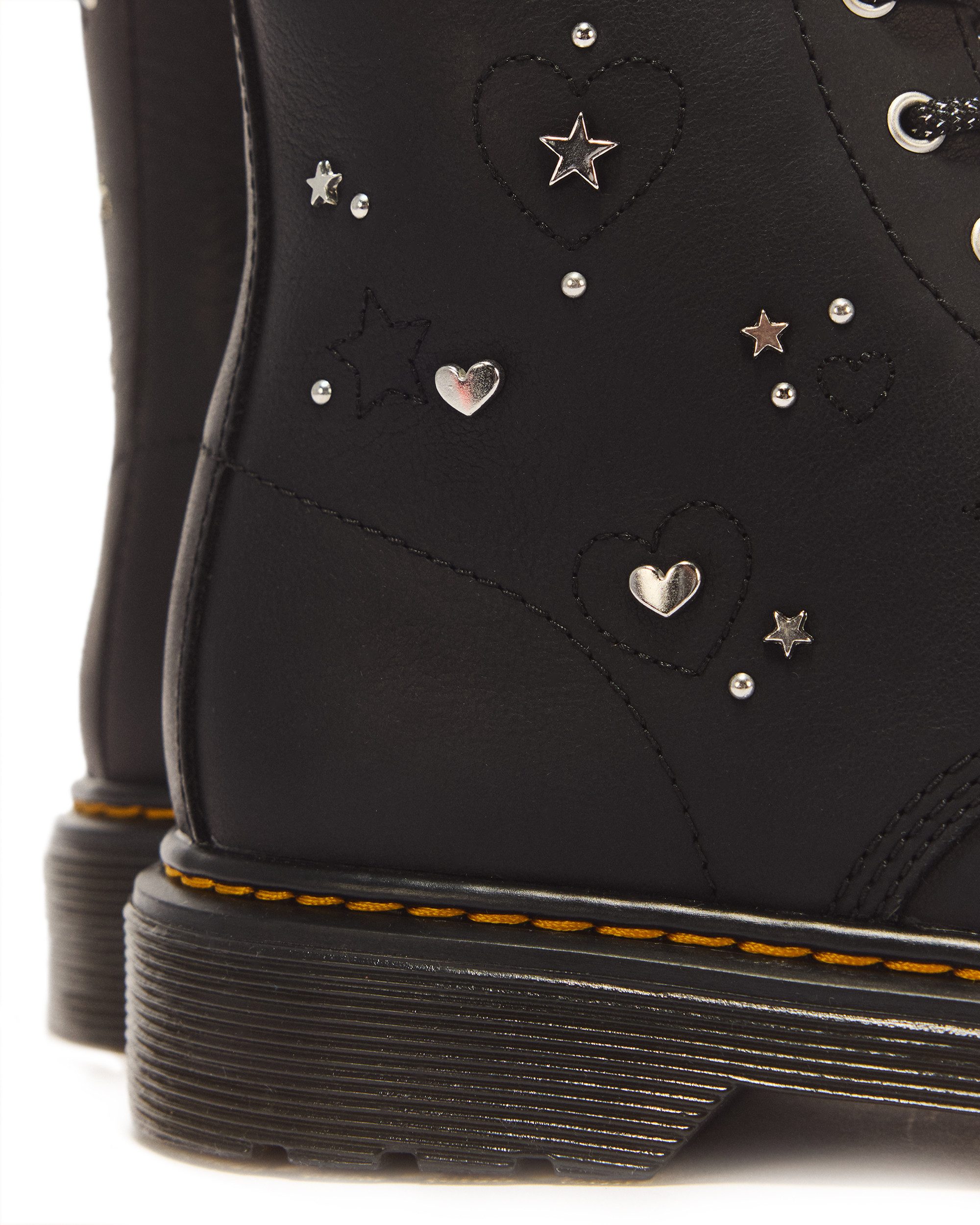 DR. MARTENS 1460 Hs Y Black Wyoming Schnürboots Schnürstiefelette mit logobedruckter Anziehlasche
