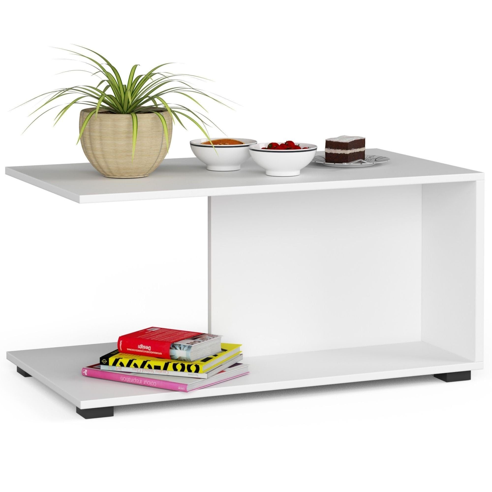 Milord FURNITURE Couchtisch Holz 90x45x50cm Wohnzimmertisch (Sofatisch, einfacher Aufbau)