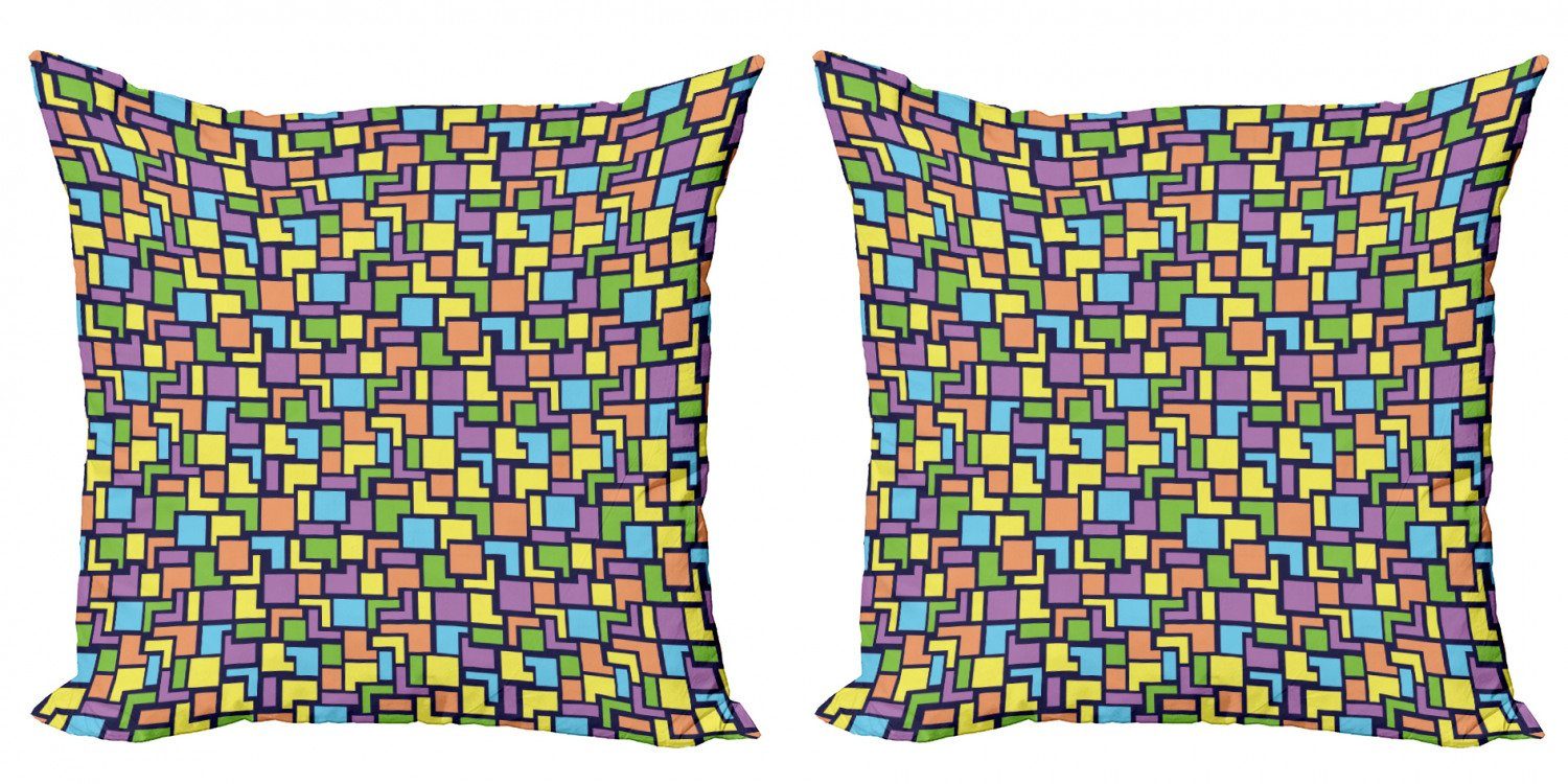 Retro Digitaldruck, Stück), Modern (2 Form-Muster Geometrisch Accent Kissenbezüge Doppelseitiger Abakuhaus