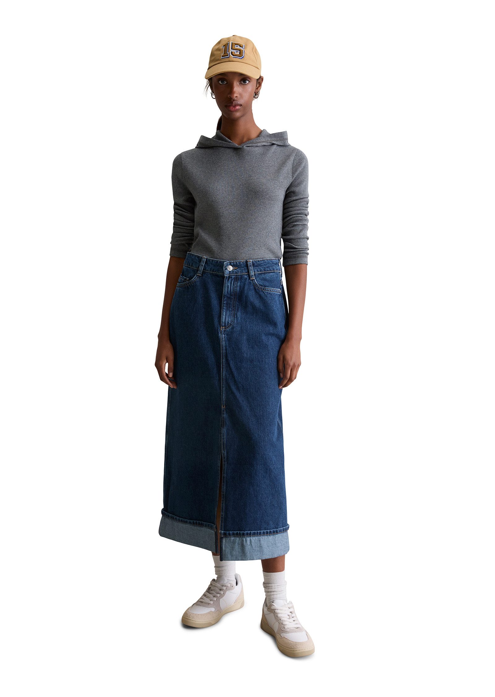 Marc O'Polo DENIM Langarmshirt aus weichem Rippjersey