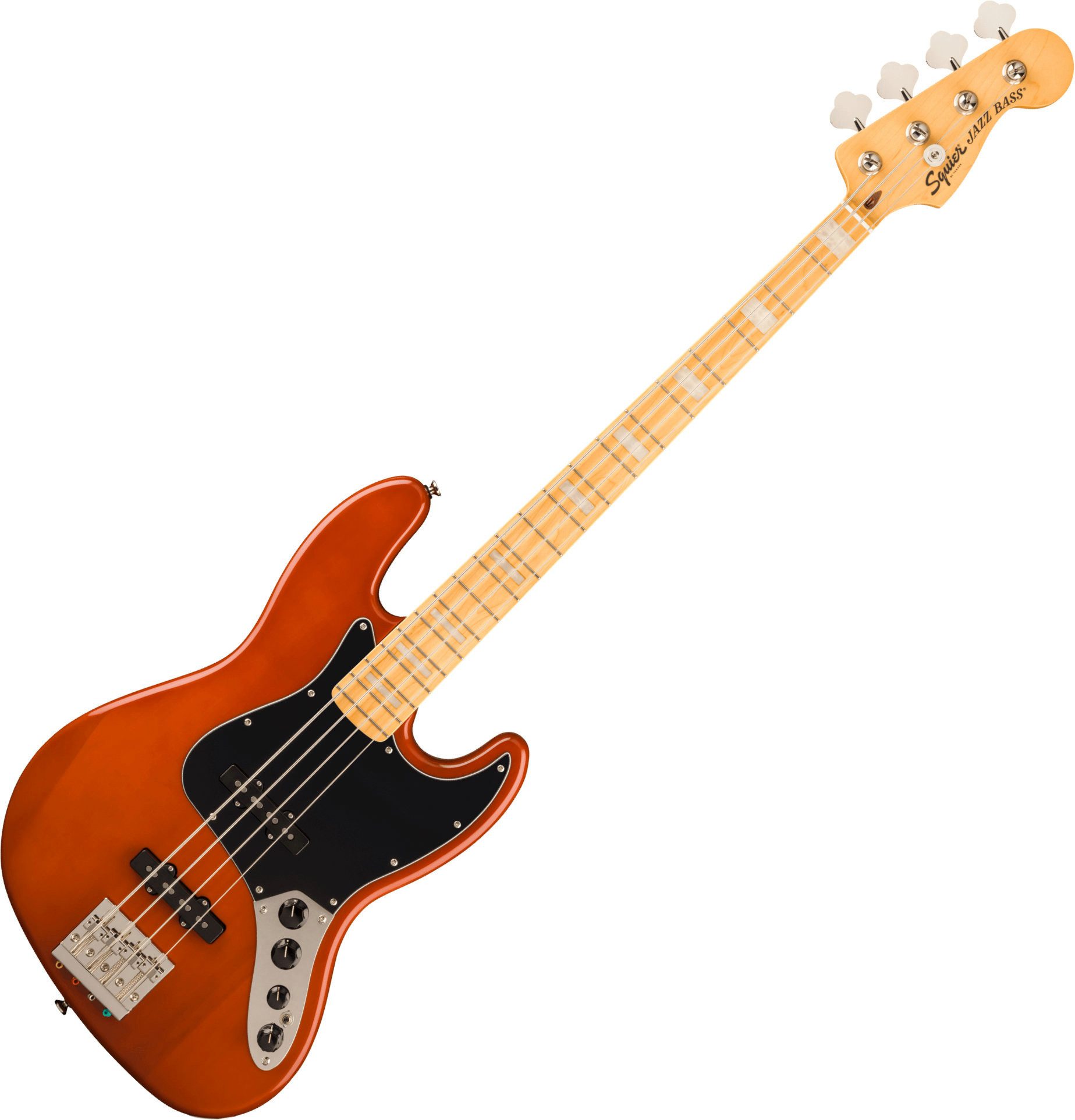 Squier E-Bass Classic Vibe Active '70s Jazz Bass Maple Mocha, Jazz Bass, Aktiver Longscale 4-Saiter Bass mit Ahorn-Griffbrett