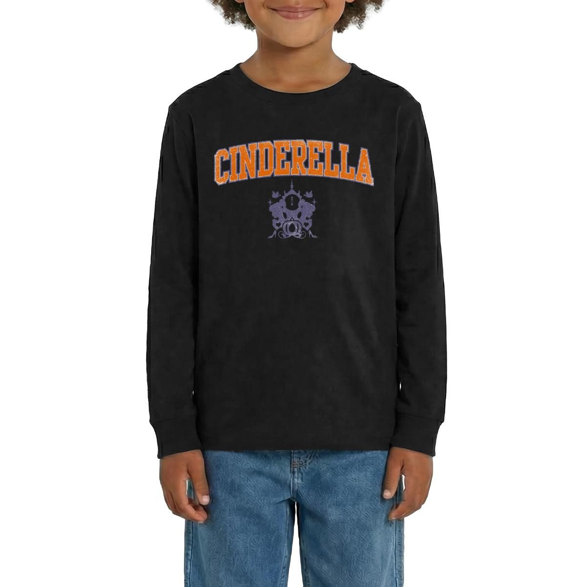 Spreadshirt T-Shirt Cinderella Schriftzug Mit Emblem Teenager Premium Langarmshirt (1-tlg)