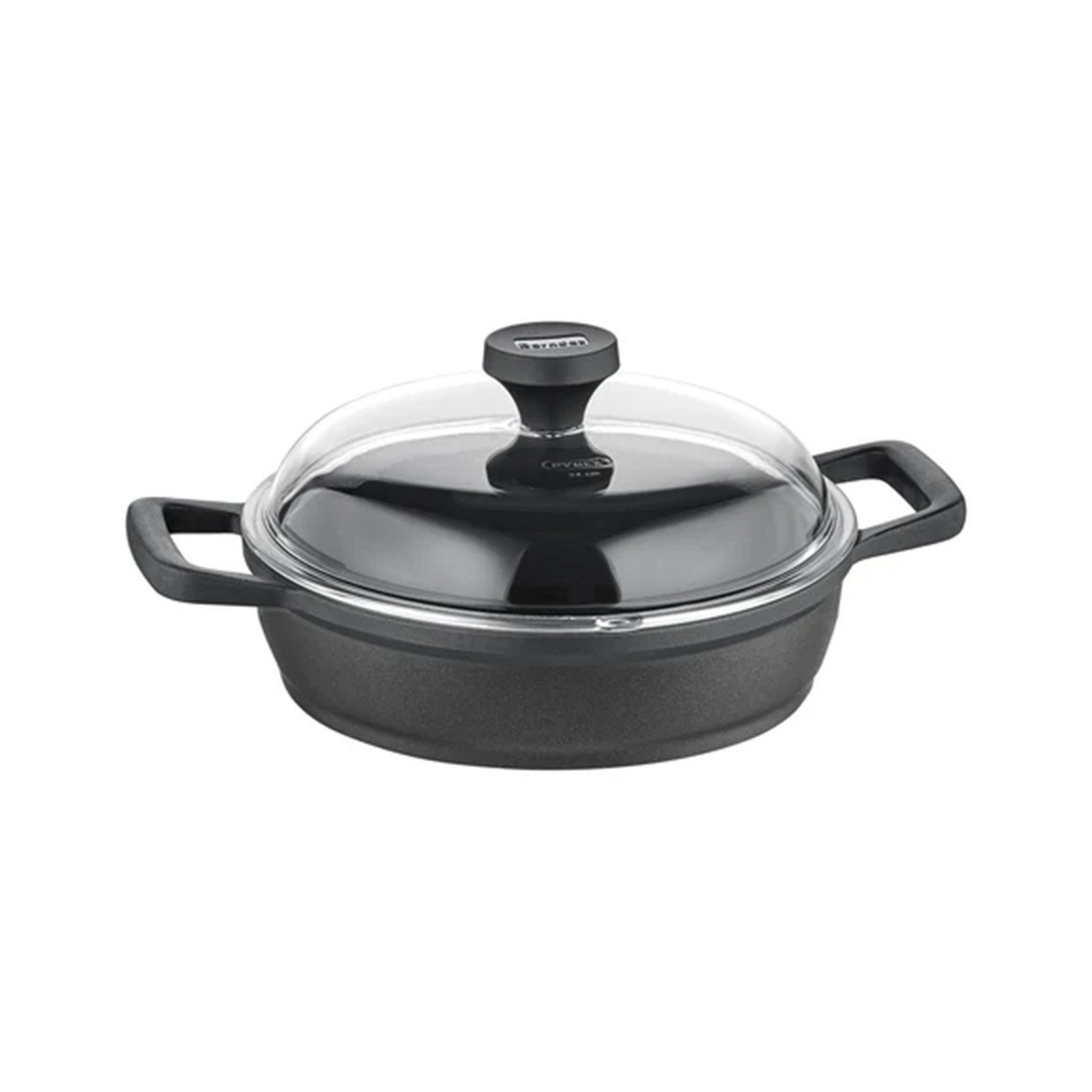 Berndes Servierpfanne Servierpfanne mit Glasdeckel 28 cm, Aluminium Druckguss (Stück, 1-tlg., 1 Pfanne mit Deckel), Bratpfanne