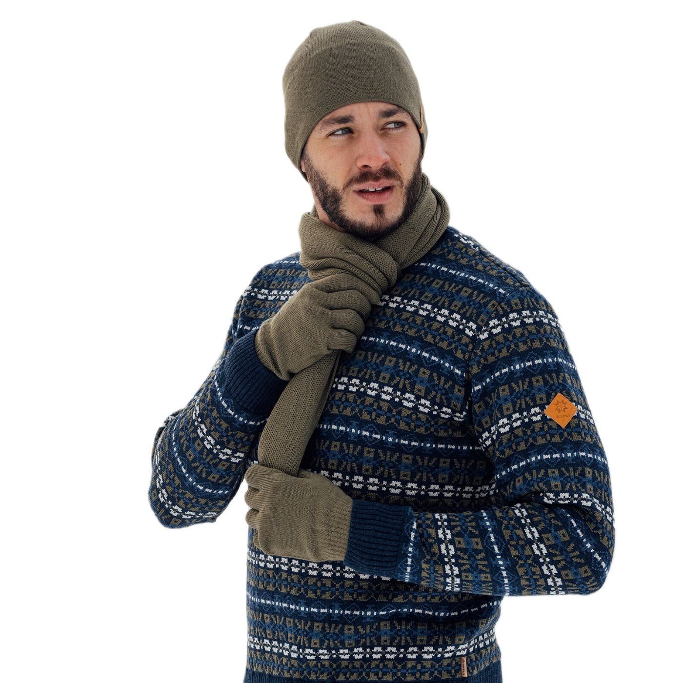 kama Schal (100% Merinowolle) S07 - schwarz 170m x 22cm - 1 Stück