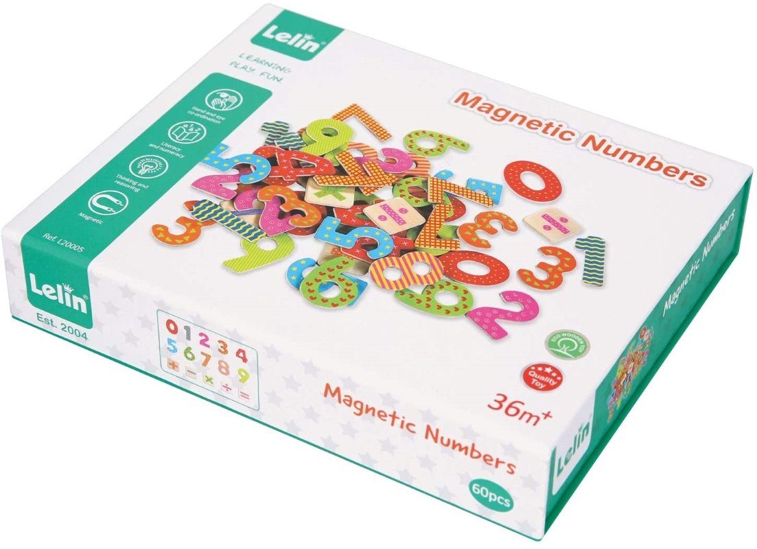 Schiebedeckel-Box Zahlen - Lernspielzeug +Rechenzeichen Magnetische 20005 Holz in Lelin
