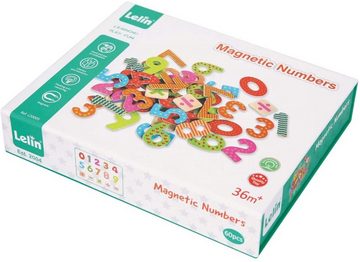 Lelin Lernspielzeug 120 tlg magnetisches Holzset mit Zahlen, Buchstaben, Rechenzeichen
