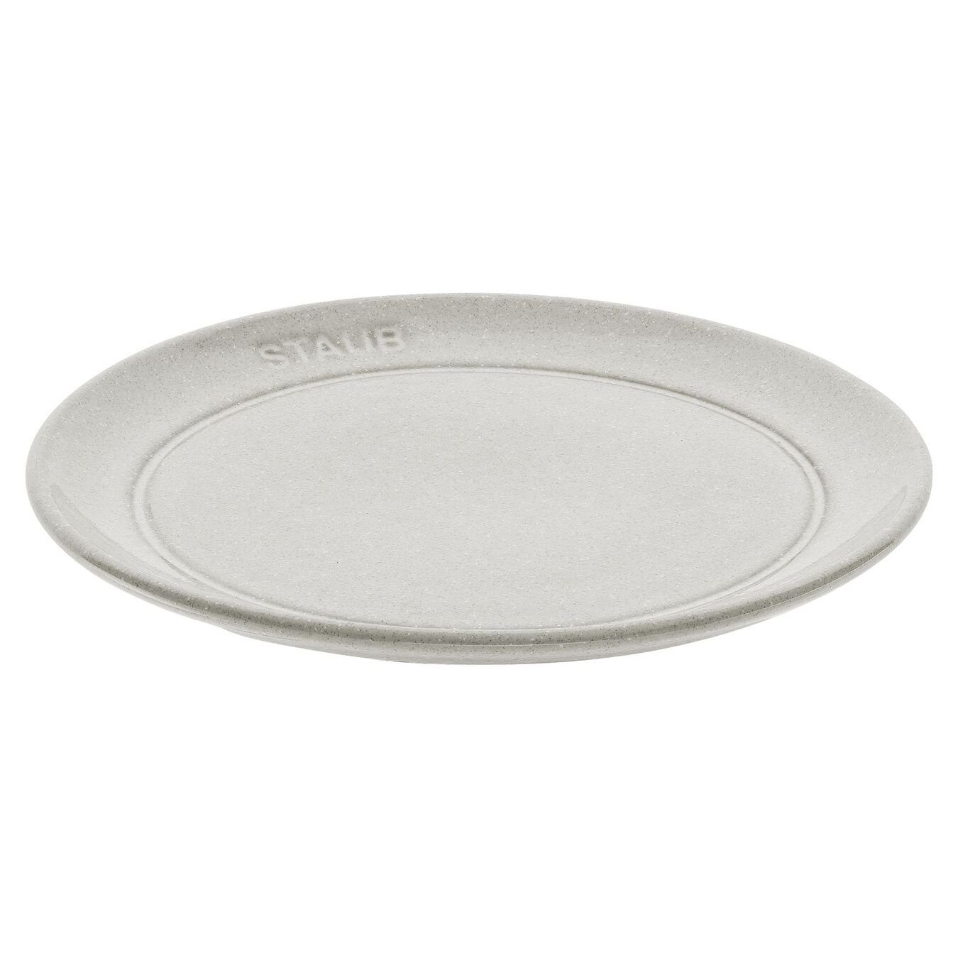 Staub Teller Staub 6 er Set Dining Line Teller flach 26 cm, Keramik, Weisser Trüffel, (6 St)