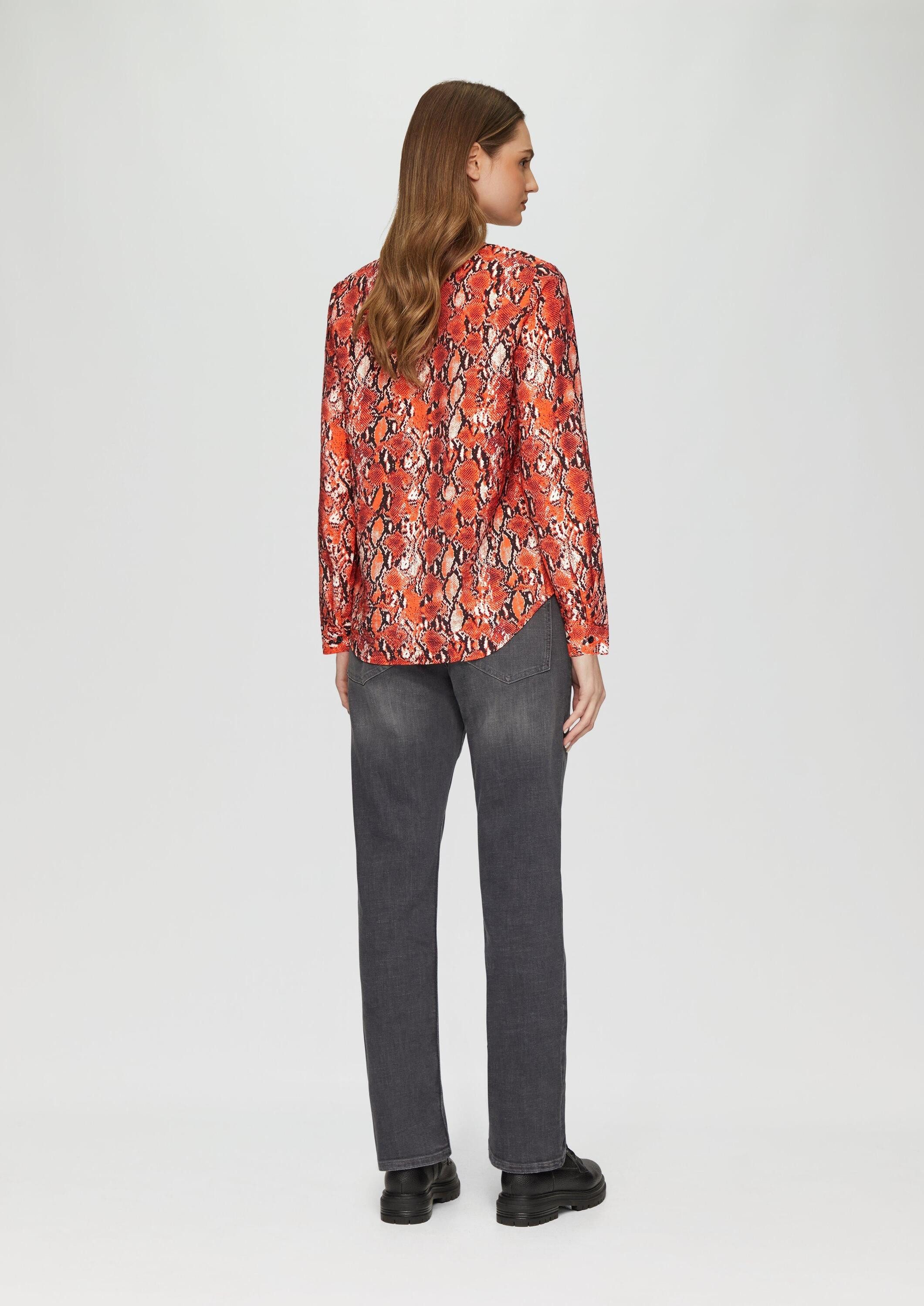 s.Oliver Langarmbluse Bluse Strukturierte Bluse aus Viskosemix