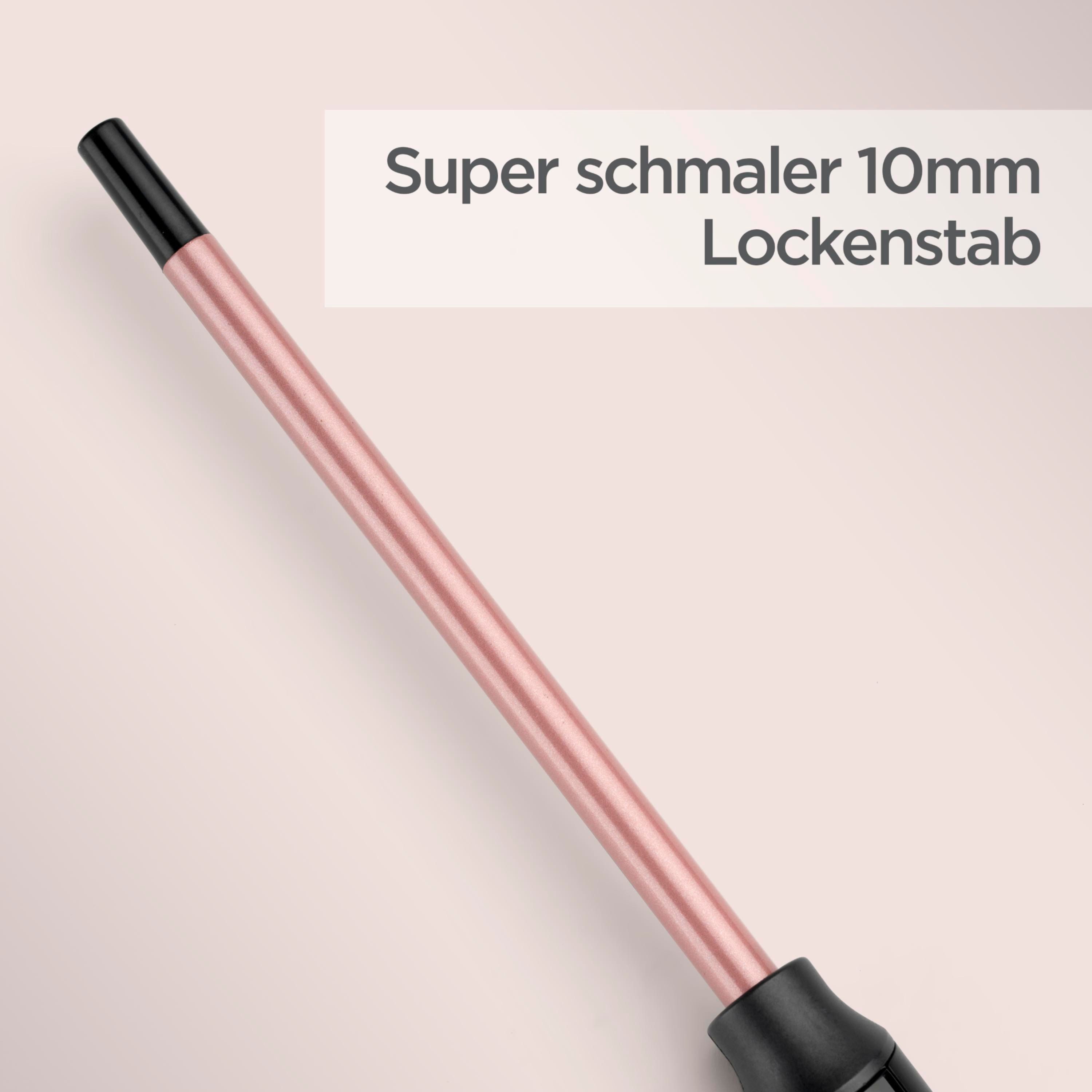 BaByliss Lockenstab 10mm Lockenstab für extra enge Locken, C449E, Keramik-Beschichtung, Quarz-Keramikbeschichtung, 6 Temperaturstufen, für alle Haartypen