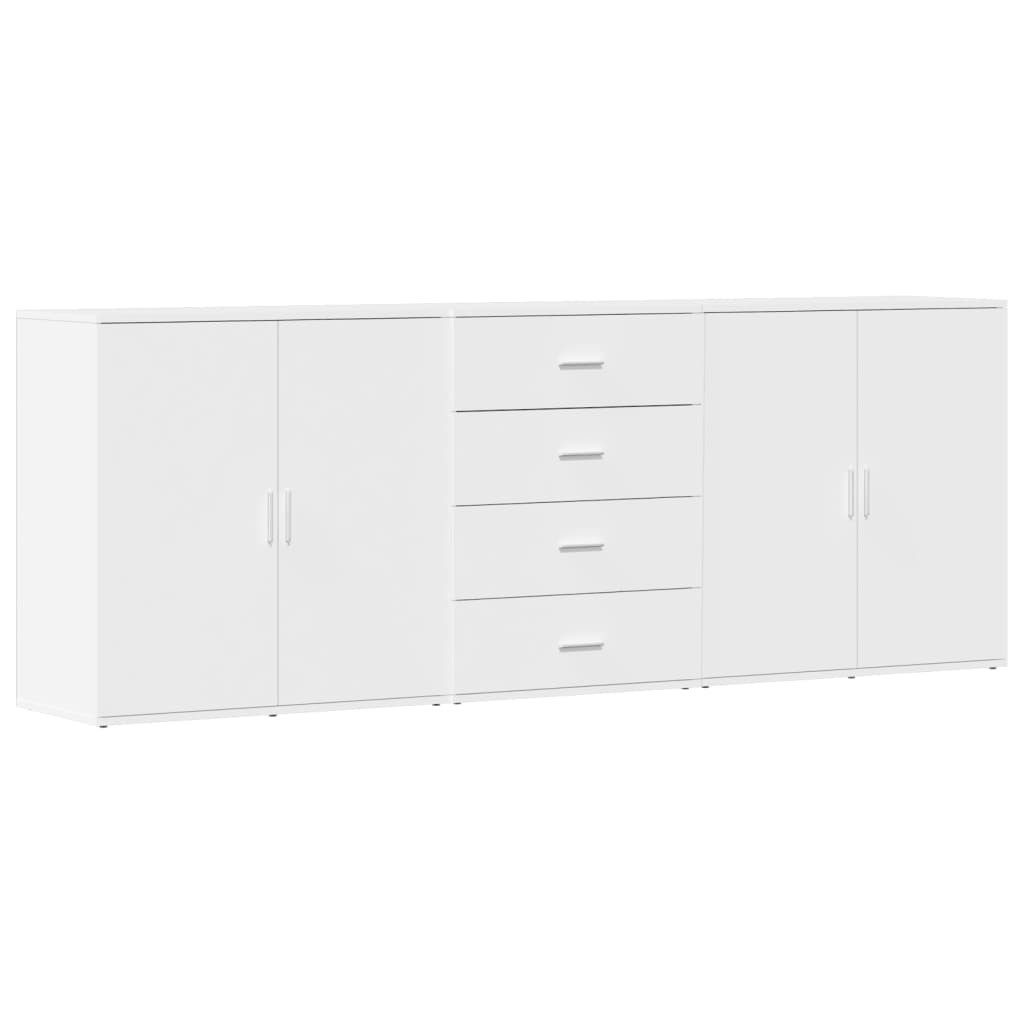 vidaXL Sideboard NA Kommode Sideboard Weiß Spanplatte 3 Stk Praktisch und Modern für je