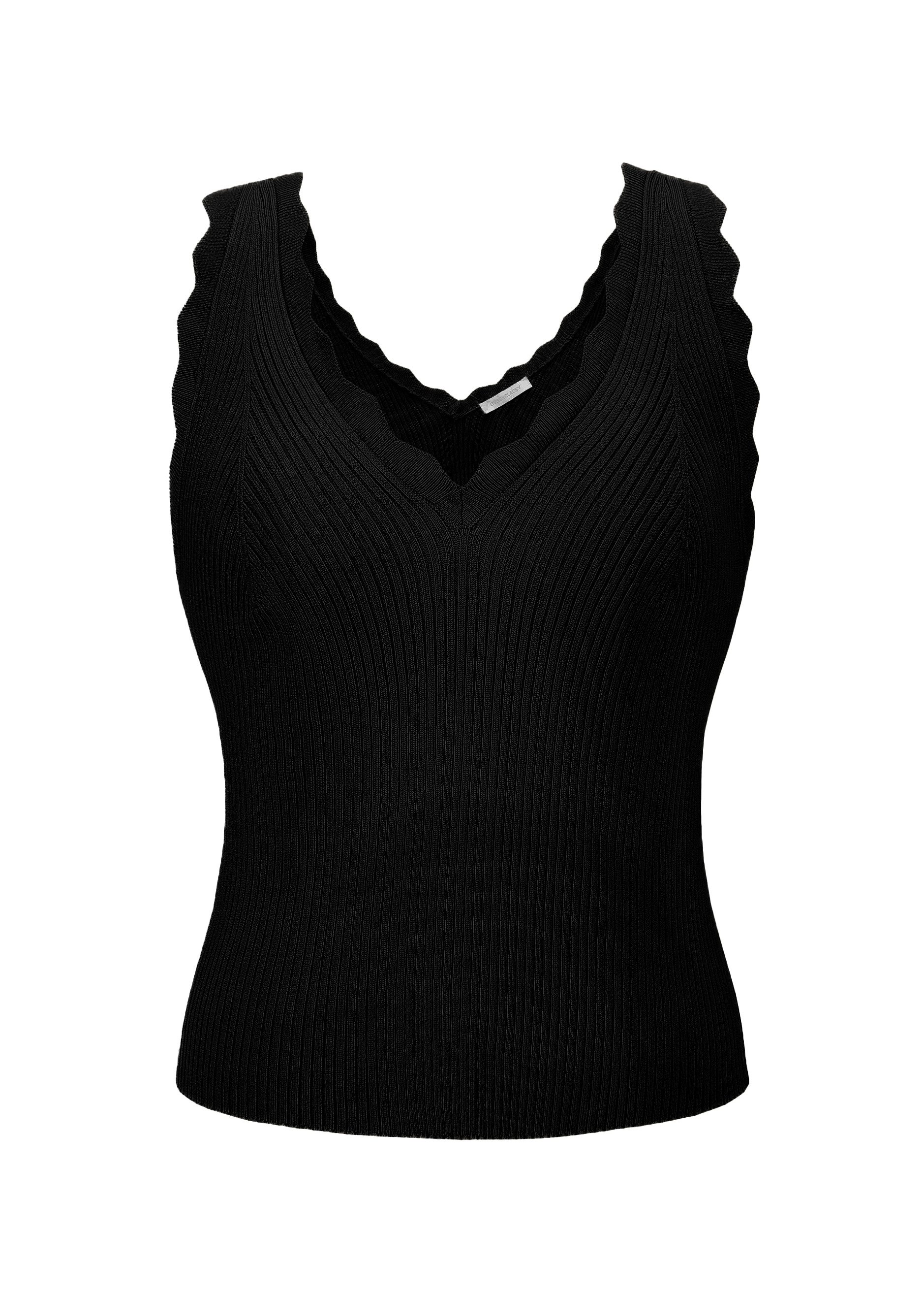 SASSYCLASSY Stricktop Figurbetontes Strick-Top Damen mit V-Ausschnitt Top i günstig online kaufen