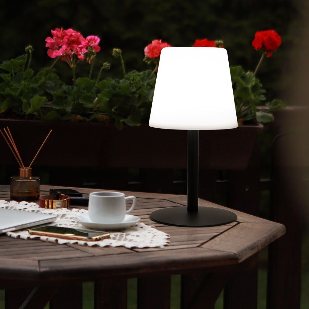 FISCHER & HONSEL LED Außen-Tischleuchte, LED-Leuchtmittel fest verbaut, Warmweiß, LED Tischlampe Outdoor aufladbar Garten Akku Außen