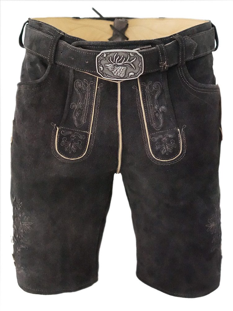 Spieth & Wensky Trachtenlederhose Lederhose Kronplatz nero stein
