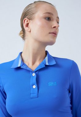 SPORTKIND Funktionsshirt Golf Langarm Poloshirt Damen & Mädchen kornblumen blau