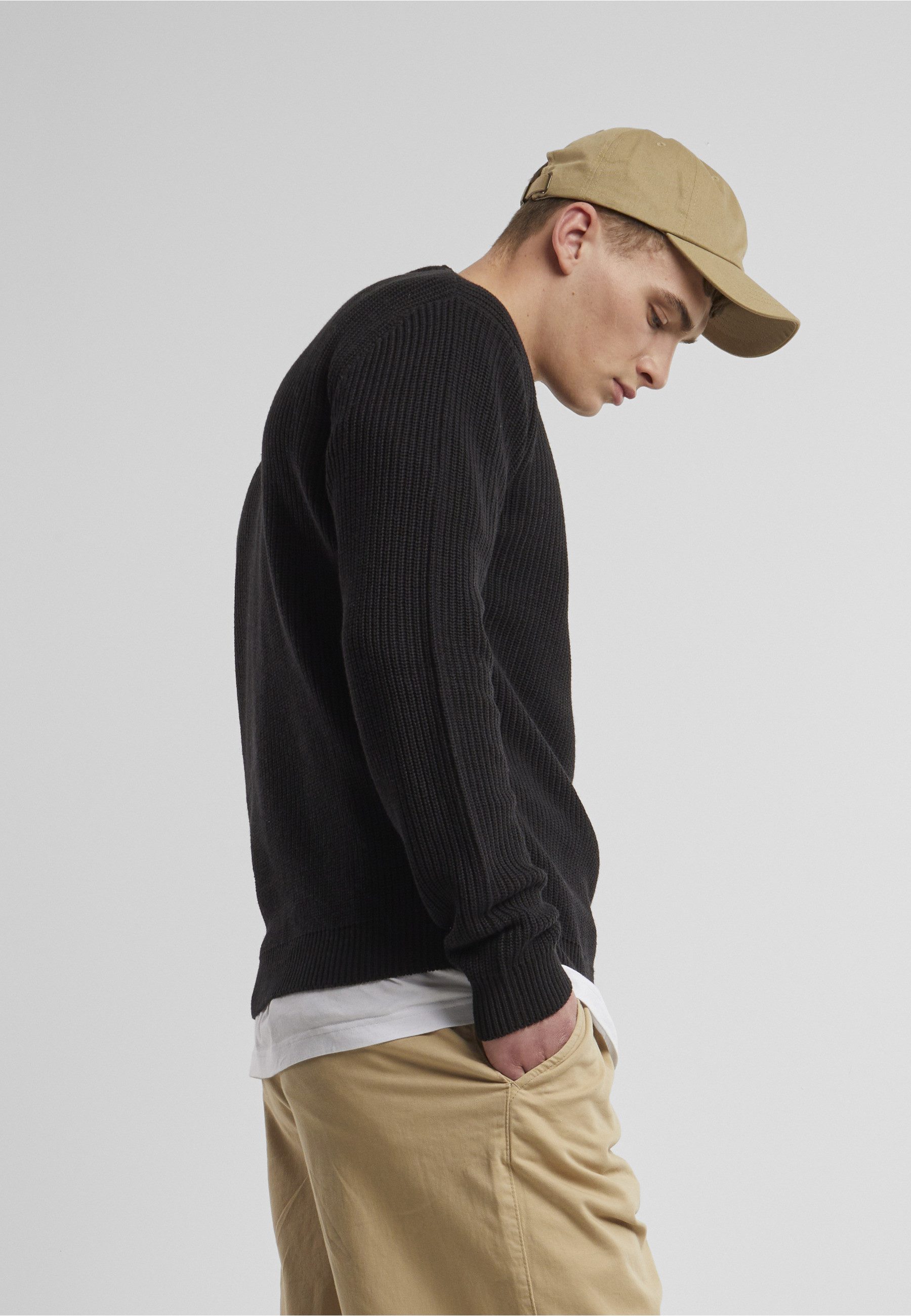 URBAN CLASSICS Rundhalspullover Urban Classics Rib Basic Sweater (1-tlg)