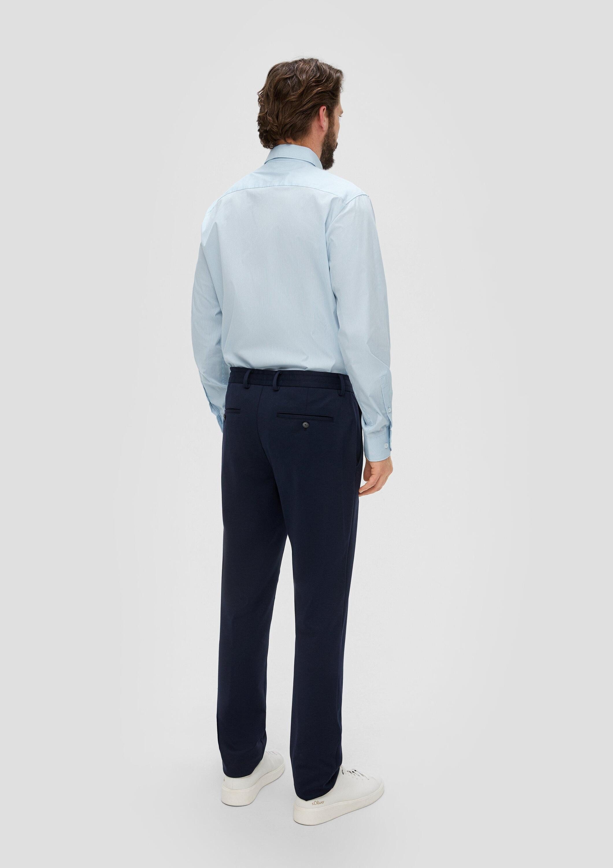 s.Oliver Langarmhemd Hemd Gestreiftes, elastisches Hemd aus Baumwollmix