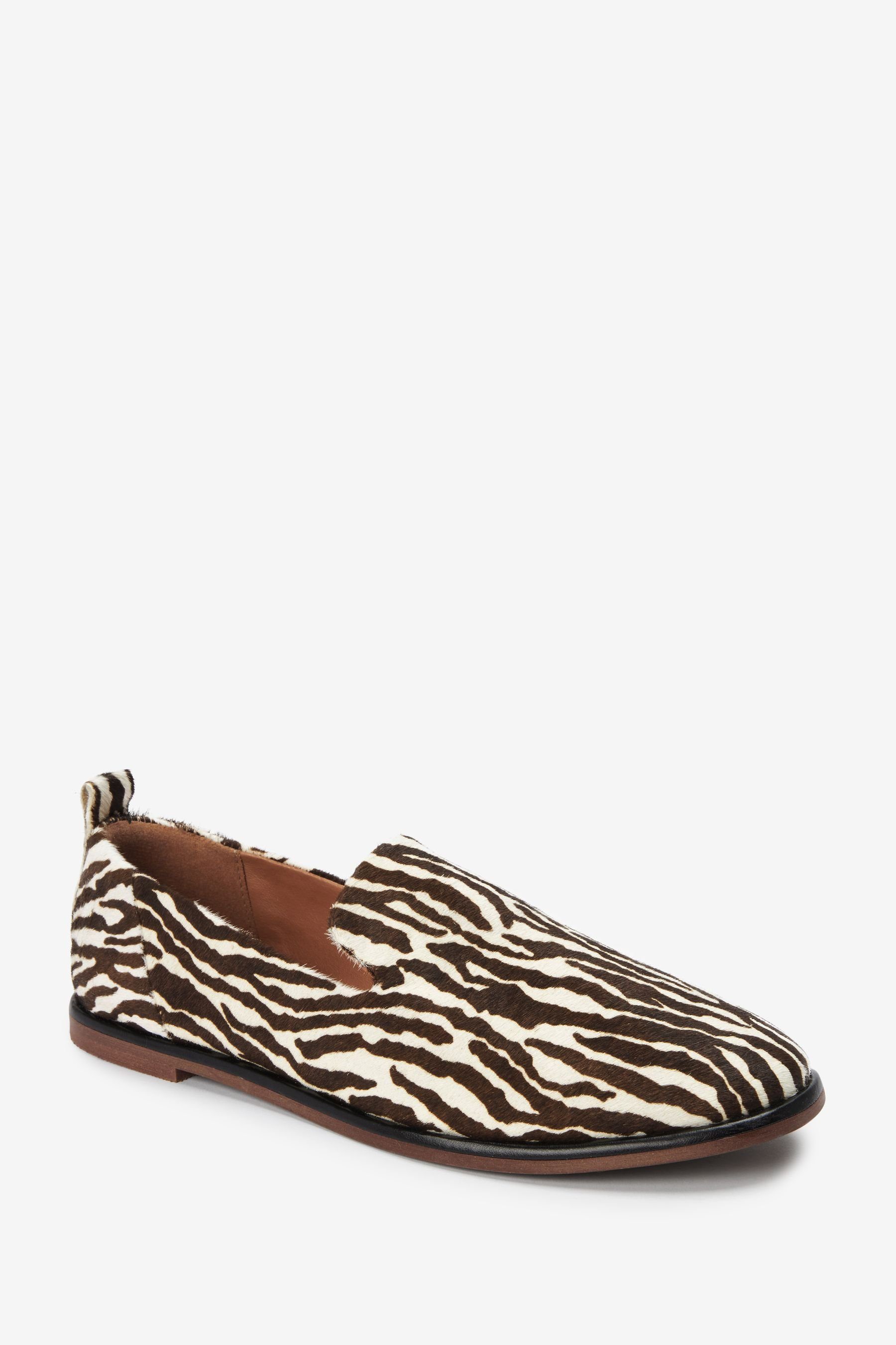 Forever (1-tlg) Slipper Zebra aus Leder Comfort® Print Next Slippers