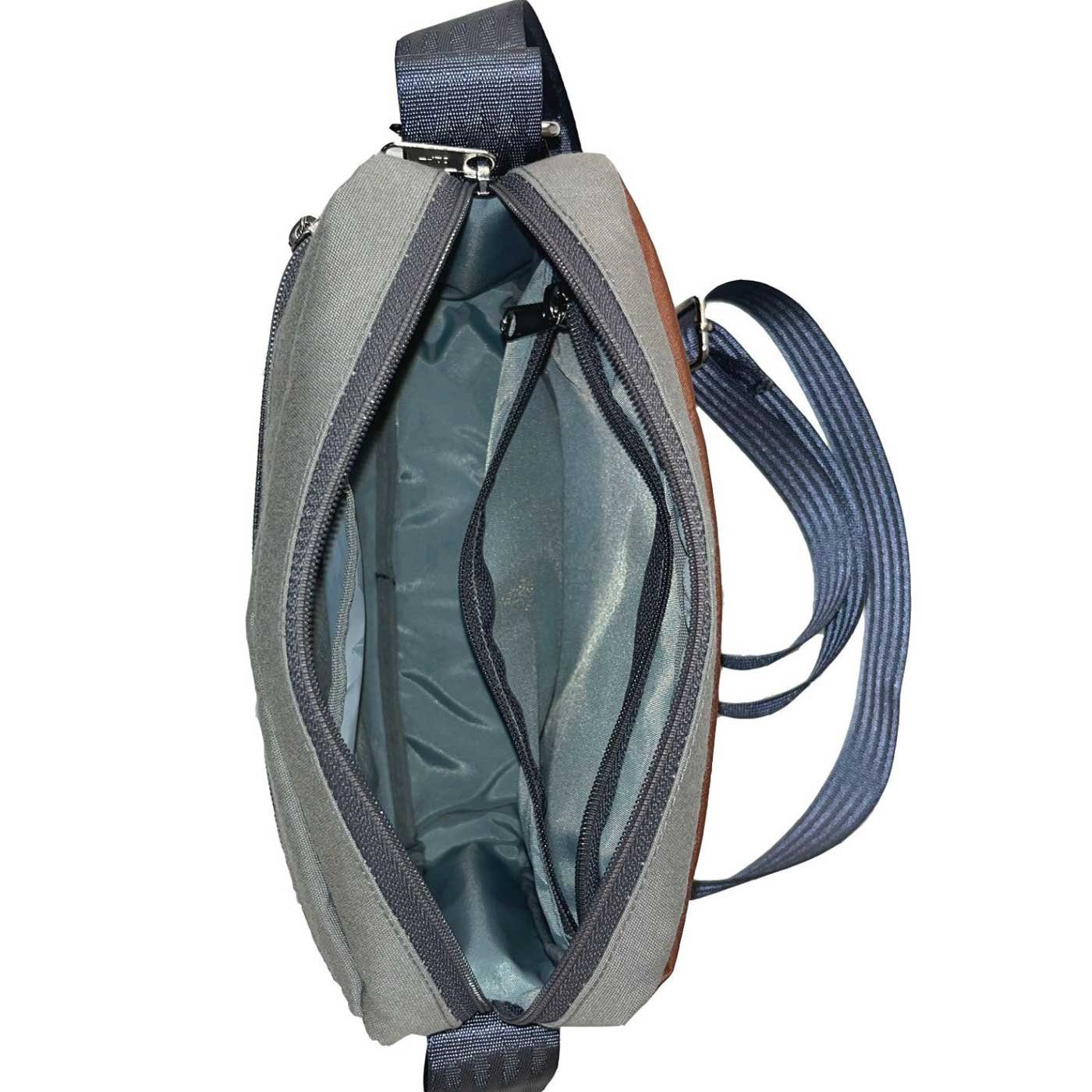 360Grad Umhängetasche Handtasche Fender Segeltuch weiß-blau