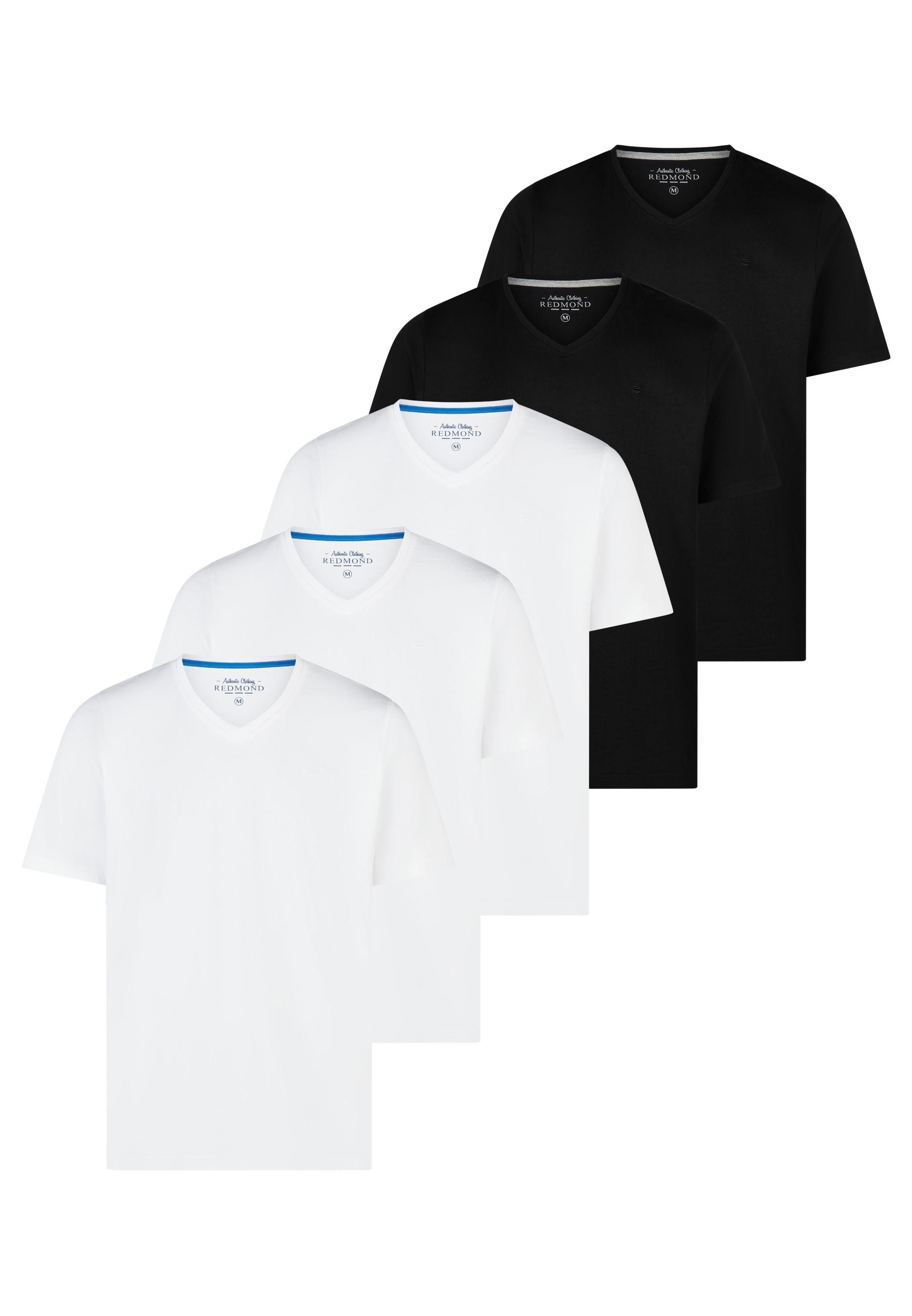 Redmond T-Shirt 5er Pack Basic (Spar-Set, 5-tlg) T-Shirt - Baumwolle - Atmungsaktiv