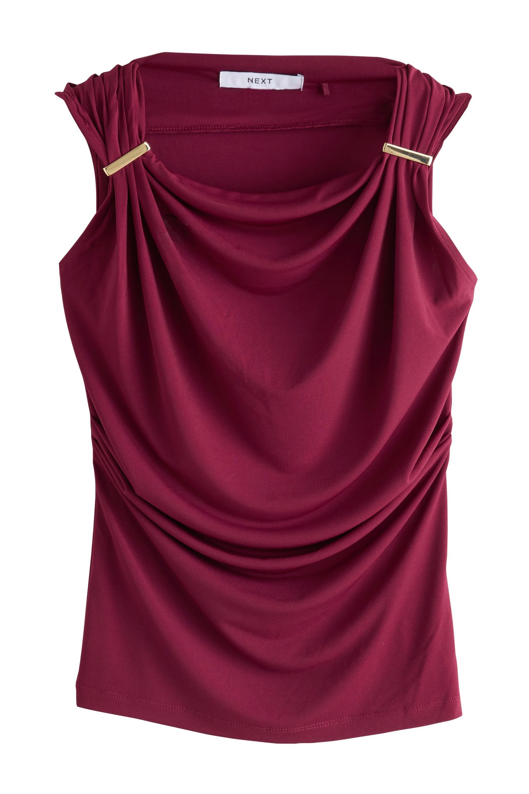 Next Blusentop Ärmelloses, drapiertes Top mit Metalldetails (1-tlg) günstig online kaufen