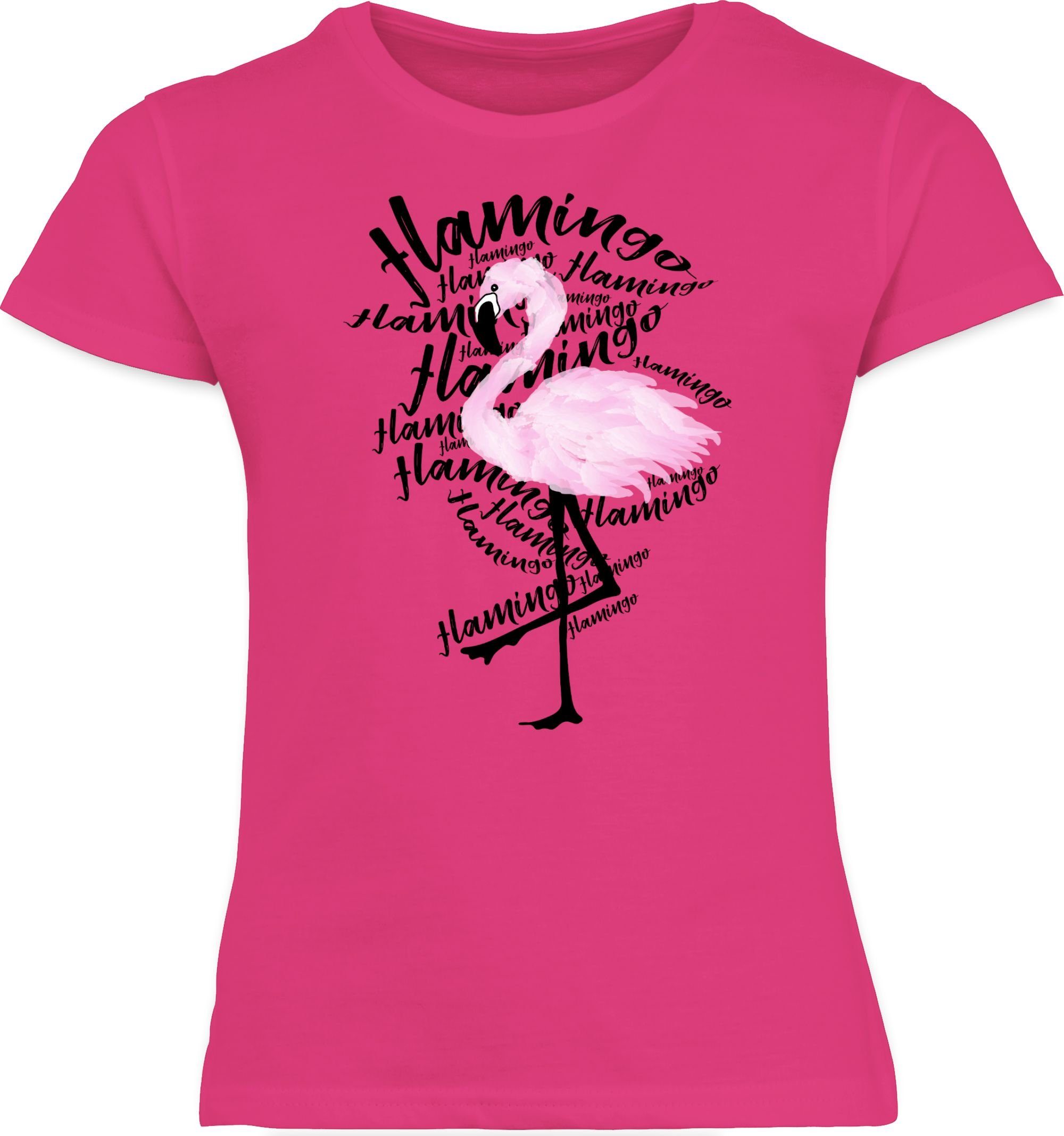 Print Fuchsia Animal Flamingo Tiermotiv 1 Shirtracer T-Shirt
