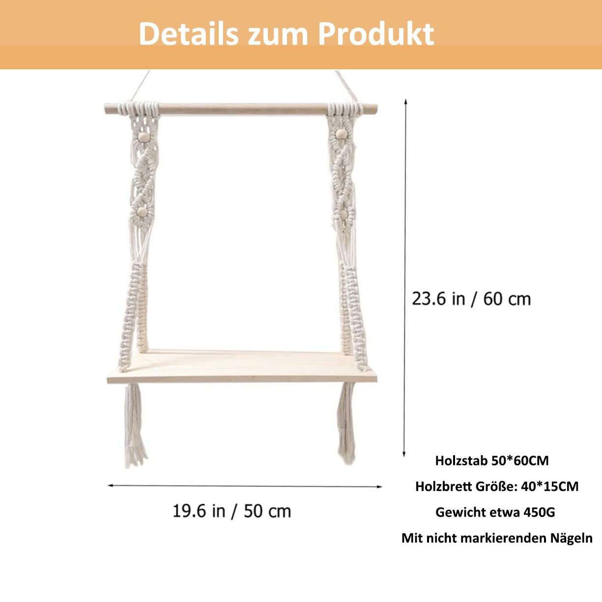 ZEUOPQ Wandteppich Makramee Wandbehang, handgefertigt, Boho günstig online kaufen