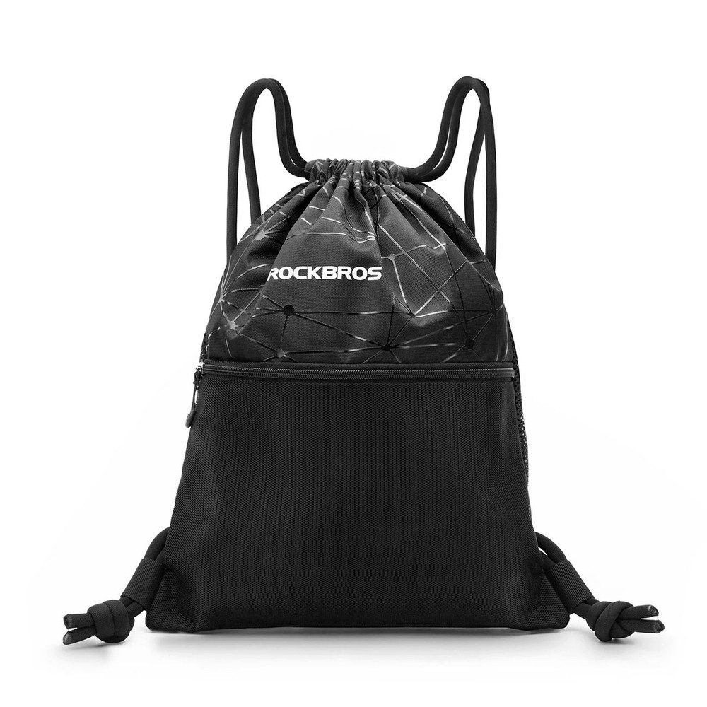 ROCKBROS Turnbeutel Sportbeutel Sportrucksack Kordelzugbeutel (Spar-Set, 1-tlg., 49 x 41 cm leicht), Kordelzug, Reißverschlusstasche, belüfteter Rücken