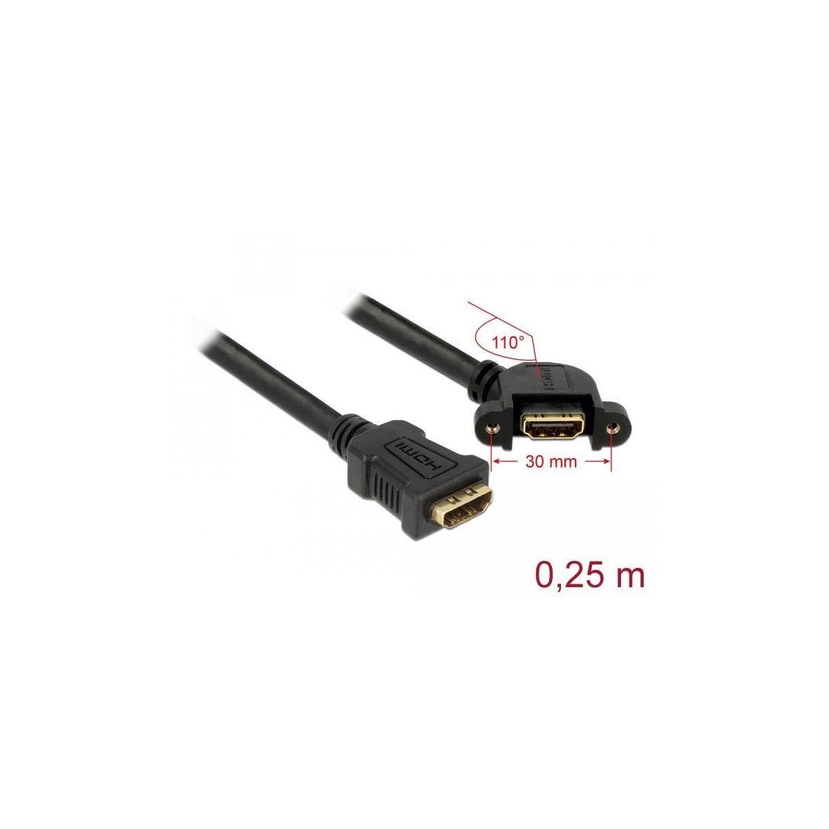 HDMI, Einbau HDMI Buchse > Computer-Kabel, A HDMI 110°... Delock zum Kabel HDMI A Buchse