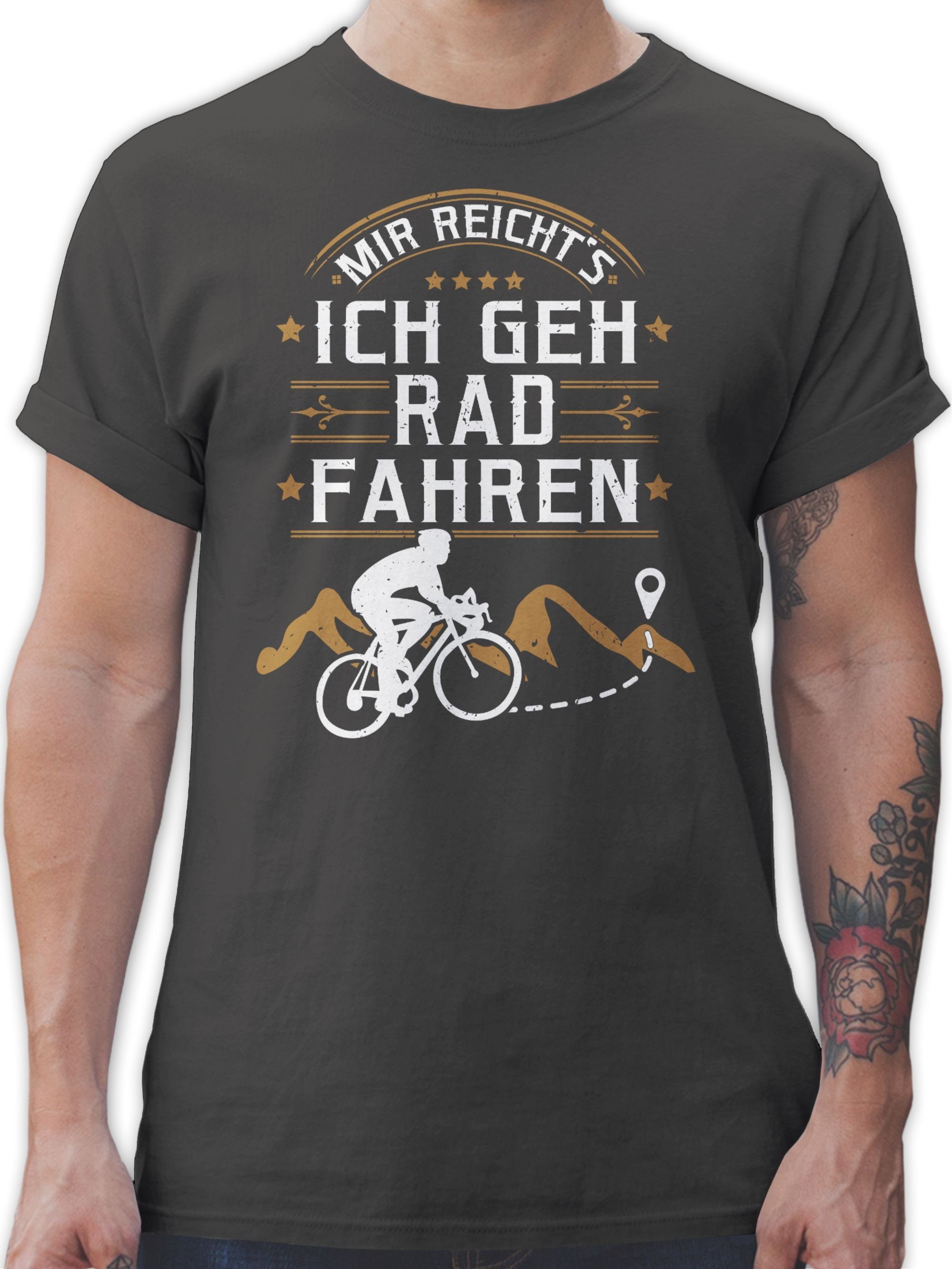 Shirtracer T-Shirt Mir reicht's Rad 03 ich Fahrrad fahren geh Radsport Bekleidung Dunkelgrau