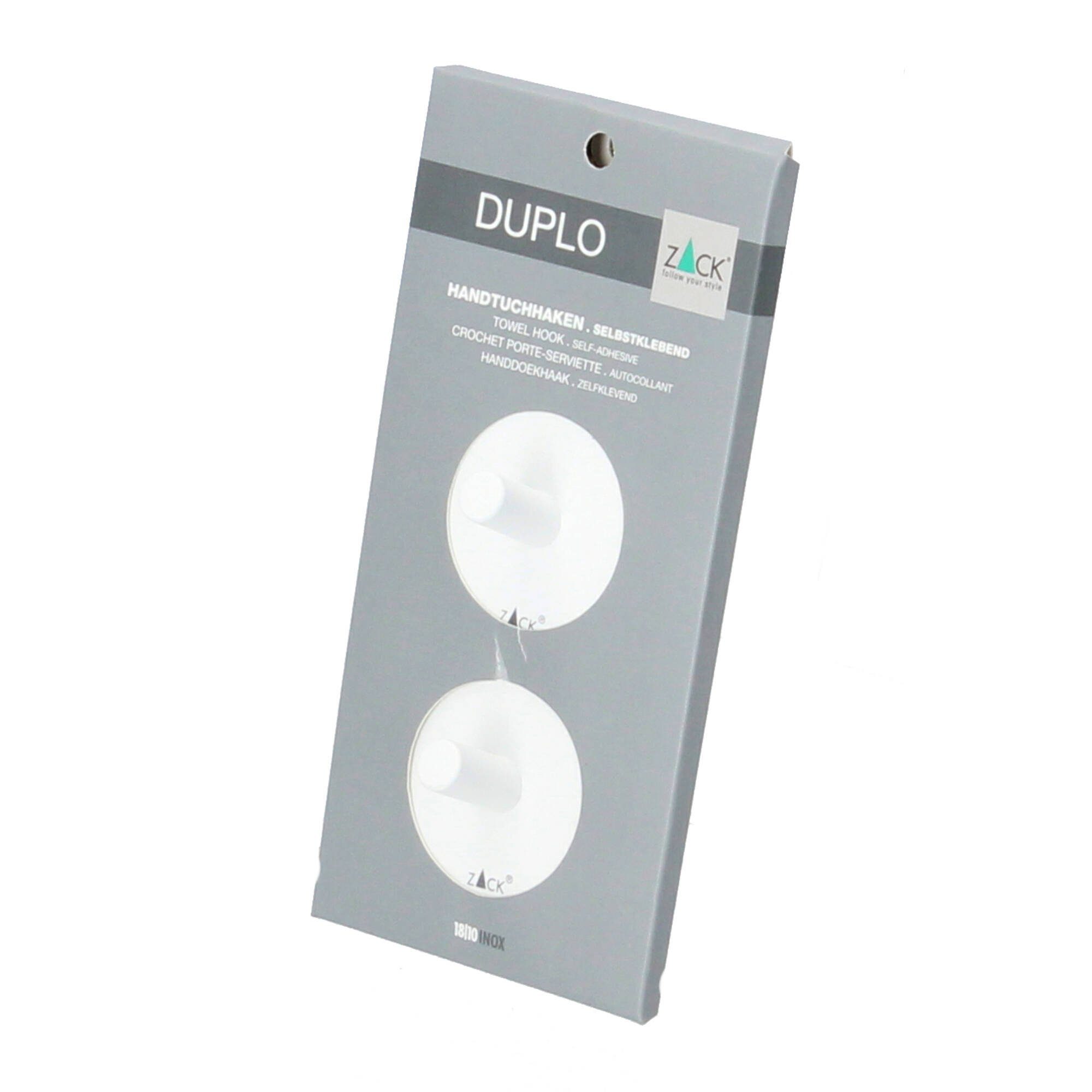 Zack Handtuchhalter Duplo 2er Set rund 4,5 cm weiß