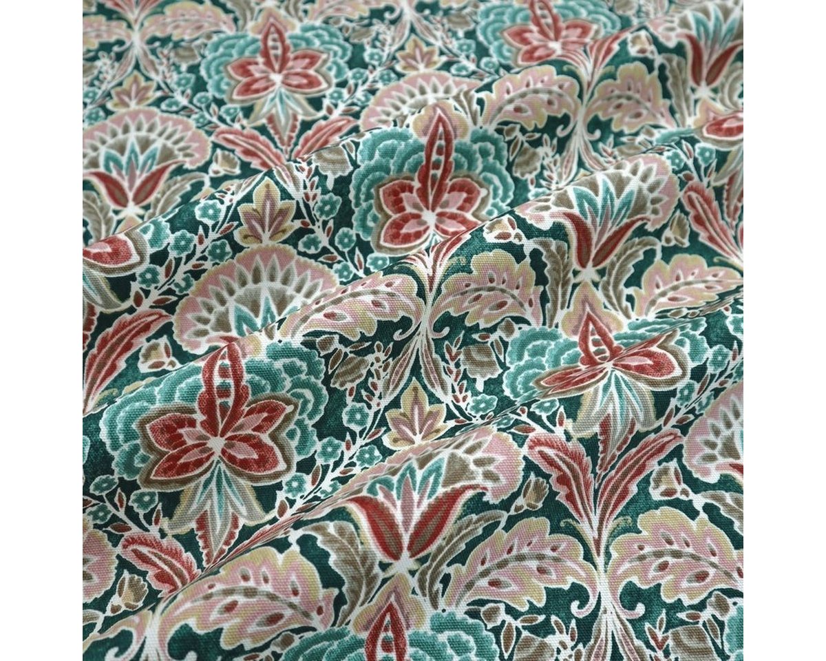 Thumbnail - Stofferia Stoff Dekostoff Panama Rhapsody Grün, Breite 140 cm, Meterware