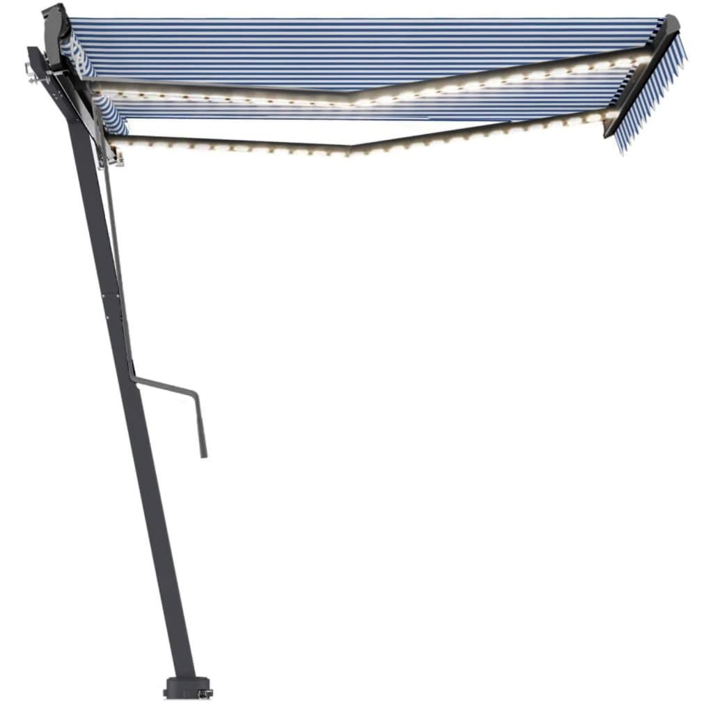 Thumbnail - vidaXL Markise Automatische Markise mit LED Windsensor 350x250 cm Blau Weiß (1-St)