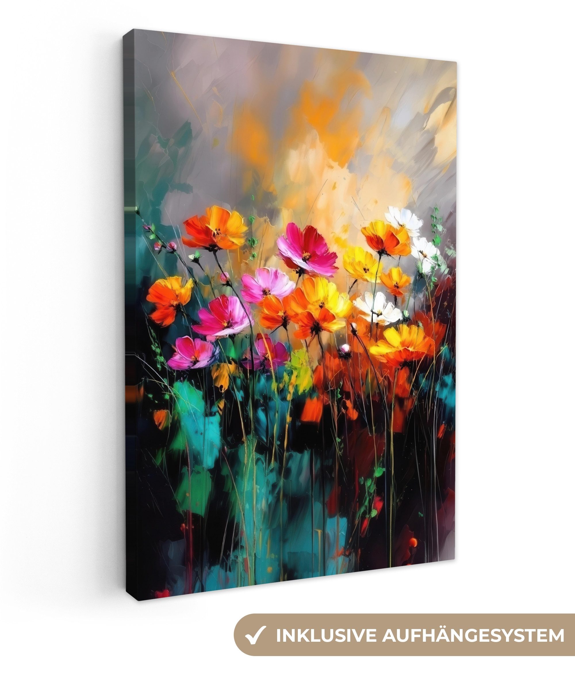 OneMillionCanvasses® Leinwandbild Leuchtend bunt - Blütenblätter günstig online kaufen