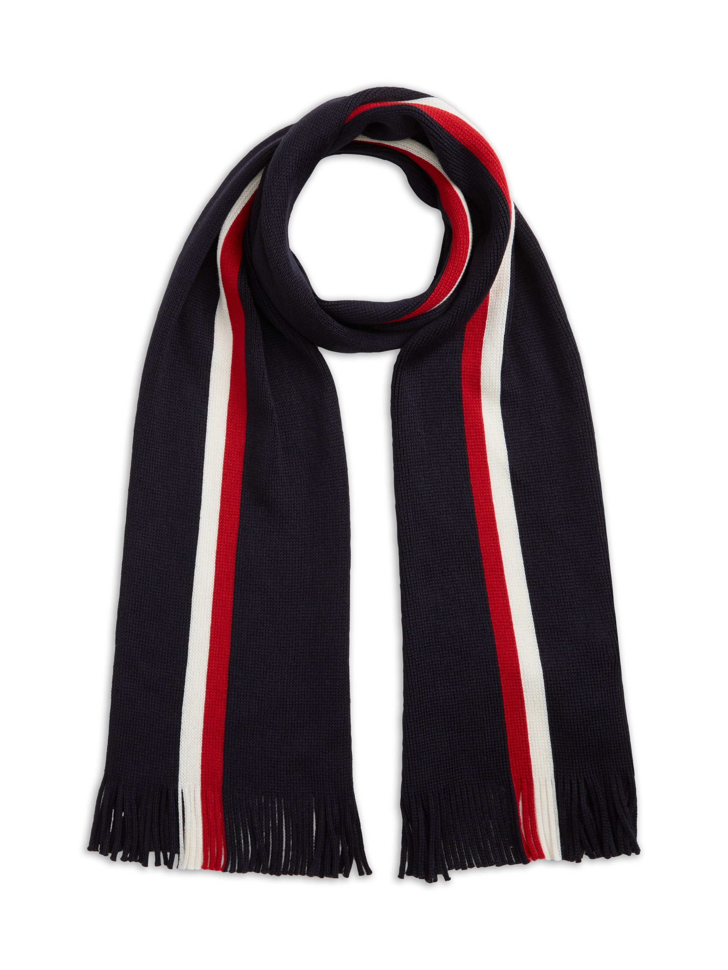 Tommy Hilfiger Strickschal TH RWB RASHELLE SCARF, aus Wollmix mit Global-Streifen