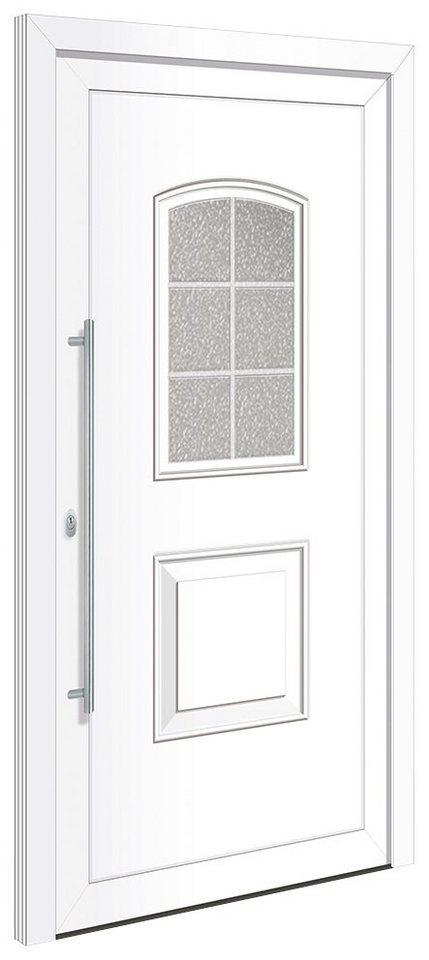 RORO Türen & Fenster Haustür Otto 10, BxH: 110x210 cm, weiß, ohne Griff,  inklusive Türrahmen | Keile