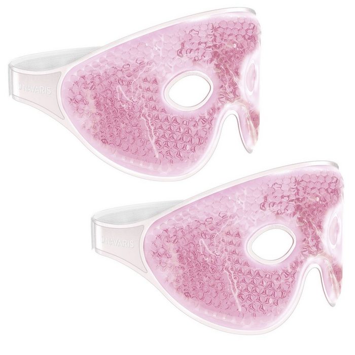Navaris Gelkissen Kühlende Augengelmaske im Set mit Kühlbrille